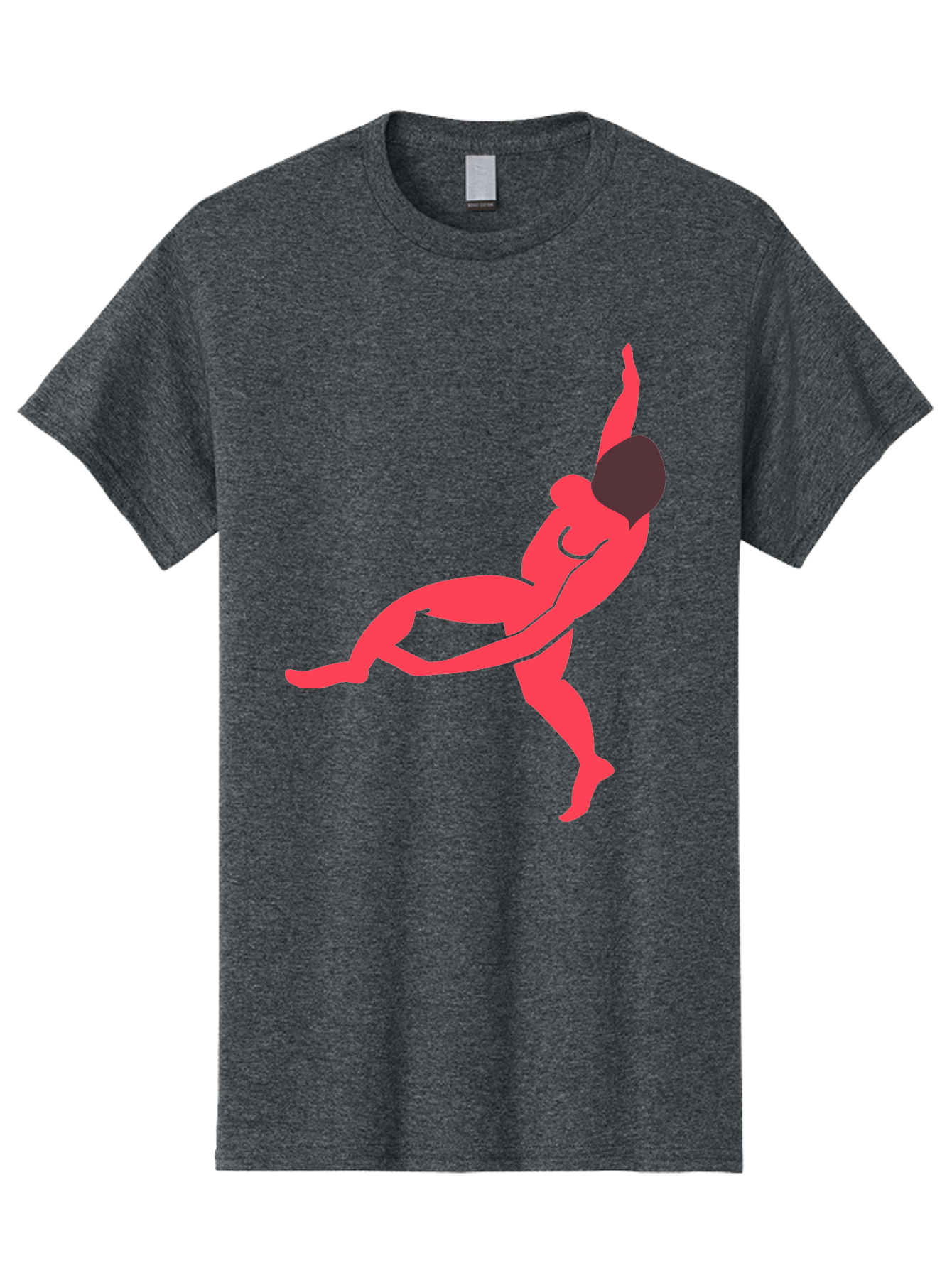 Dancer-4 Men'S Graphic Tee, 100% Cotton, Comfortable Casual Summer Wear, Machine Washable, Dancer In Motion, Flexible Pose, Dynamic Movement, Red Silhouette, Abstract Art, Contemporary Design, Artistic Expression, Fluid Body, Modern Dance, Aab613