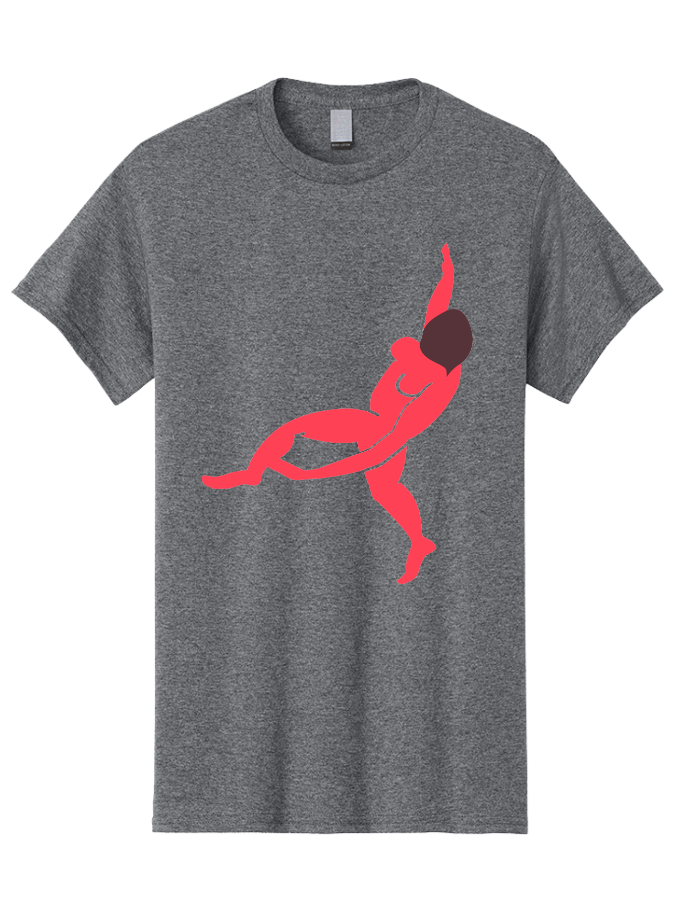 Dancer-4 Men'S Graphic Tee, 100% Cotton, Comfortable Casual Summer Wear, Machine Washable, Dancer In Motion, Flexible Pose, Dynamic Movement, Red Silhouette, Abstract Art, Contemporary Design, Artistic Expression, Fluid Body, Modern Dance, Aab613