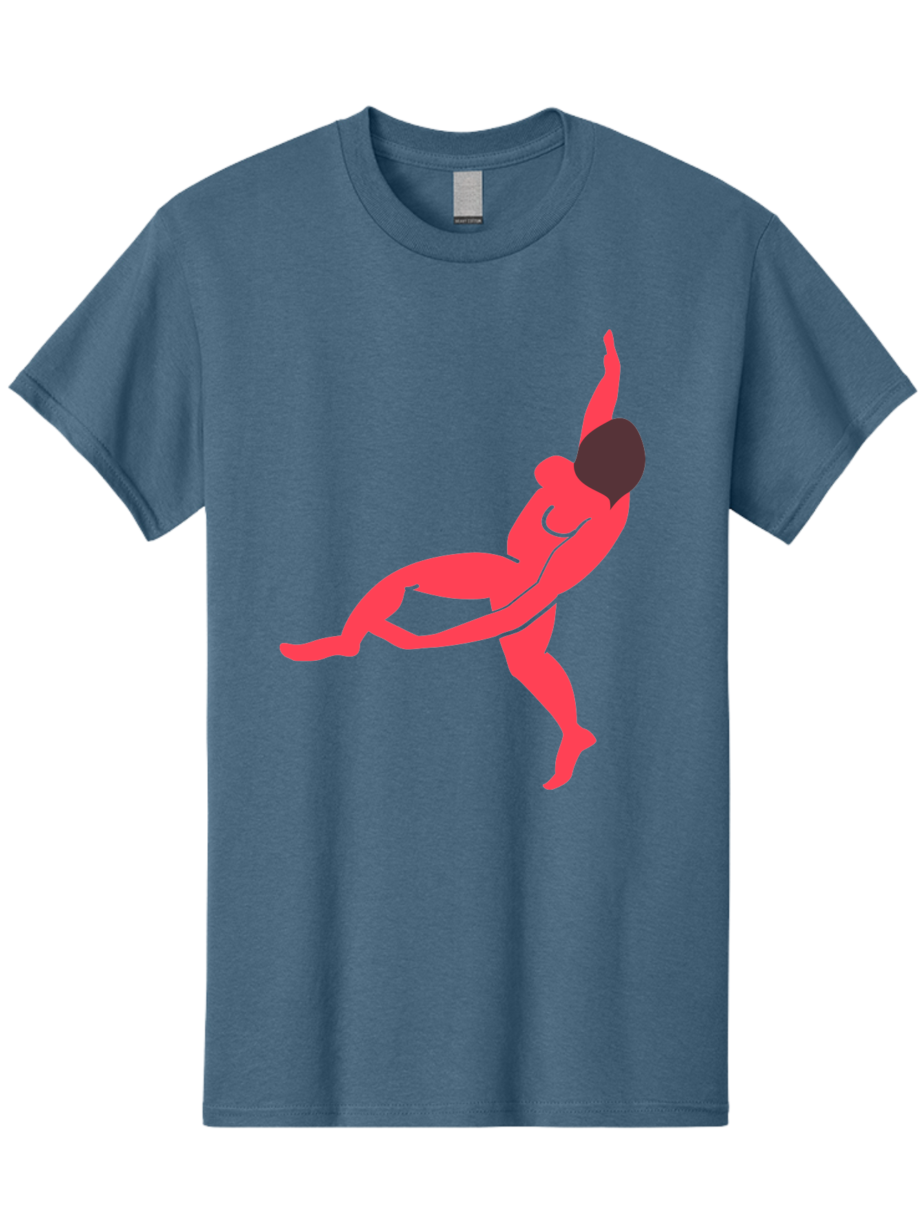 Dancer-4 Men'S Graphic Tee, 100% Cotton, Comfortable Casual Summer Wear, Machine Washable, Dancer In Motion, Flexible Pose, Dynamic Movement, Red Silhouette, Abstract Art, Contemporary Design, Artistic Expression, Fluid Body, Modern Dance, Aab613