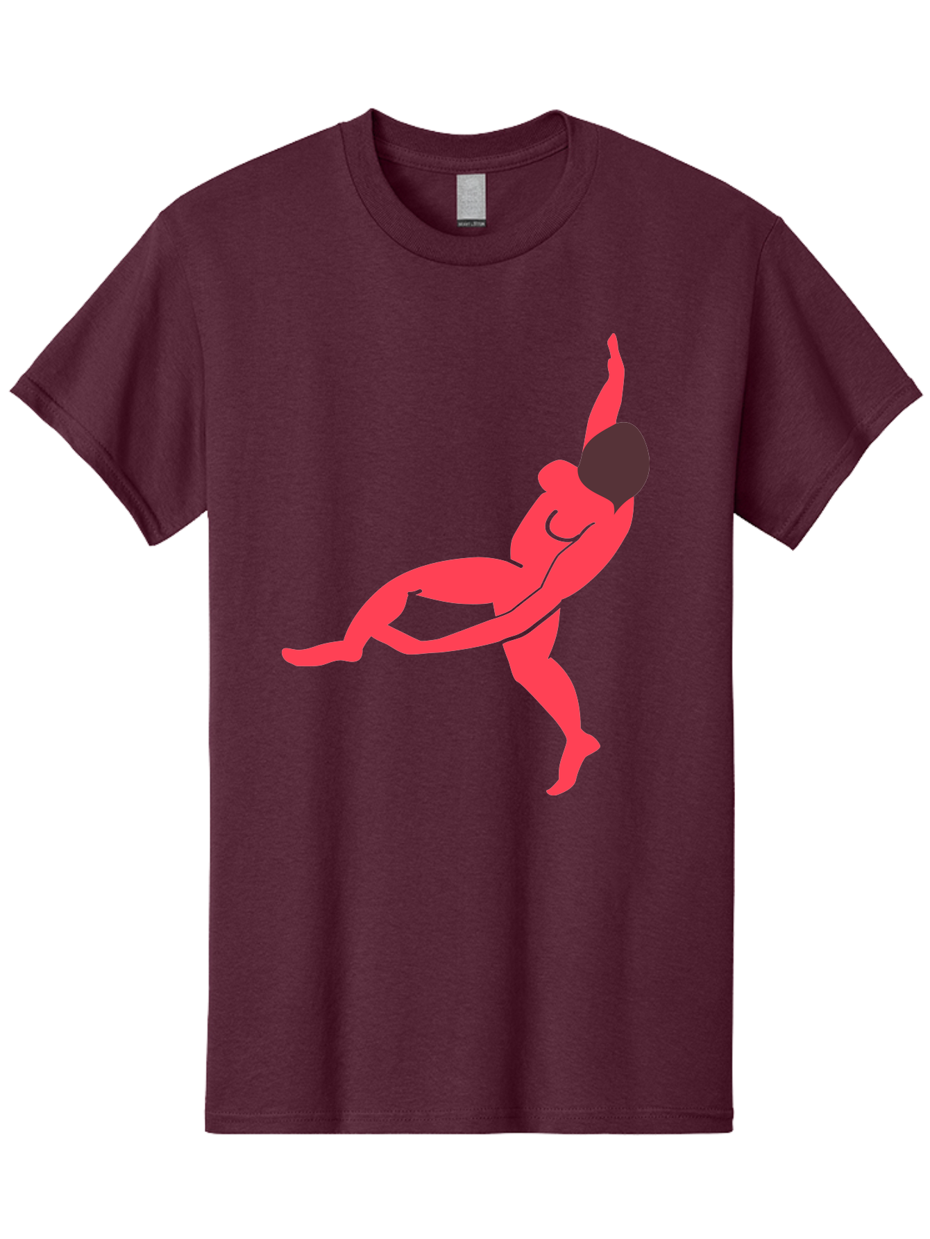 Dancer-4 Men'S Graphic Tee, 100% Cotton, Comfortable Casual Summer Wear, Machine Washable, Dancer In Motion, Flexible Pose, Dynamic Movement, Red Silhouette, Abstract Art, Contemporary Design, Artistic Expression, Fluid Body, Modern Dance, Aab613