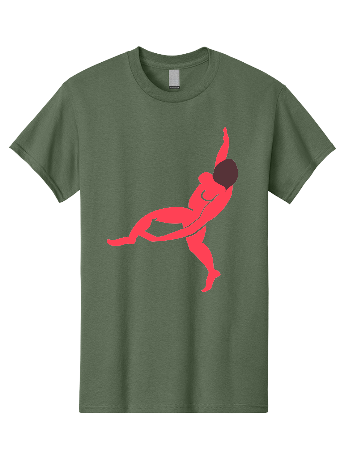 Dancer-4 Men'S Graphic Tee, 100% Cotton, Comfortable Casual Summer Wear, Machine Washable, Dancer In Motion, Flexible Pose, Dynamic Movement, Red Silhouette, Abstract Art, Contemporary Design, Artistic Expression, Fluid Body, Modern Dance, Aab613