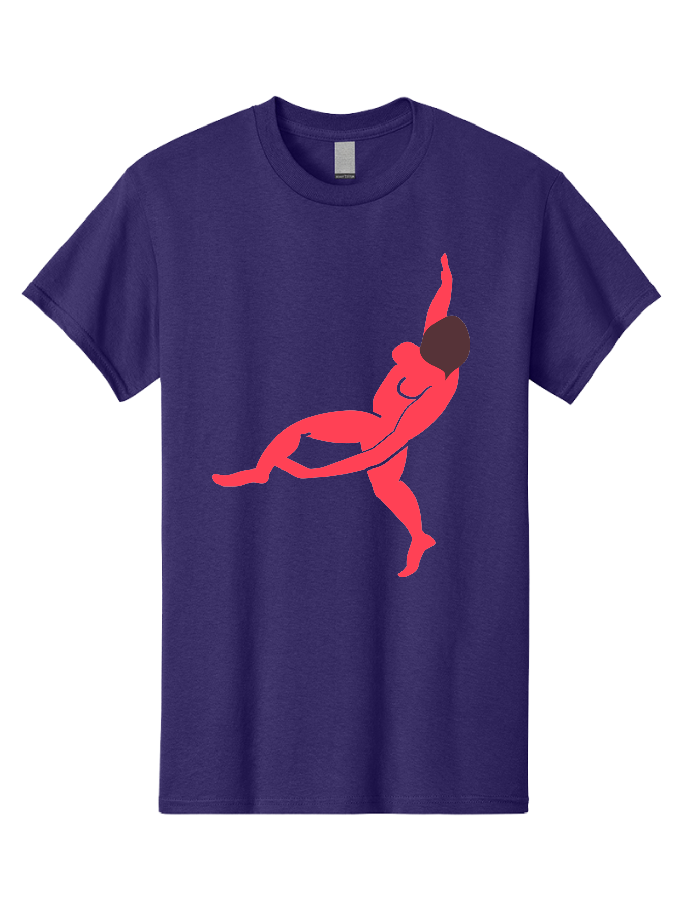 Dancer-4 Men'S Graphic Tee, 100% Cotton, Comfortable Casual Summer Wear, Machine Washable, Dancer In Motion, Flexible Pose, Dynamic Movement, Red Silhouette, Abstract Art, Contemporary Design, Artistic Expression, Fluid Body, Modern Dance, Aab613