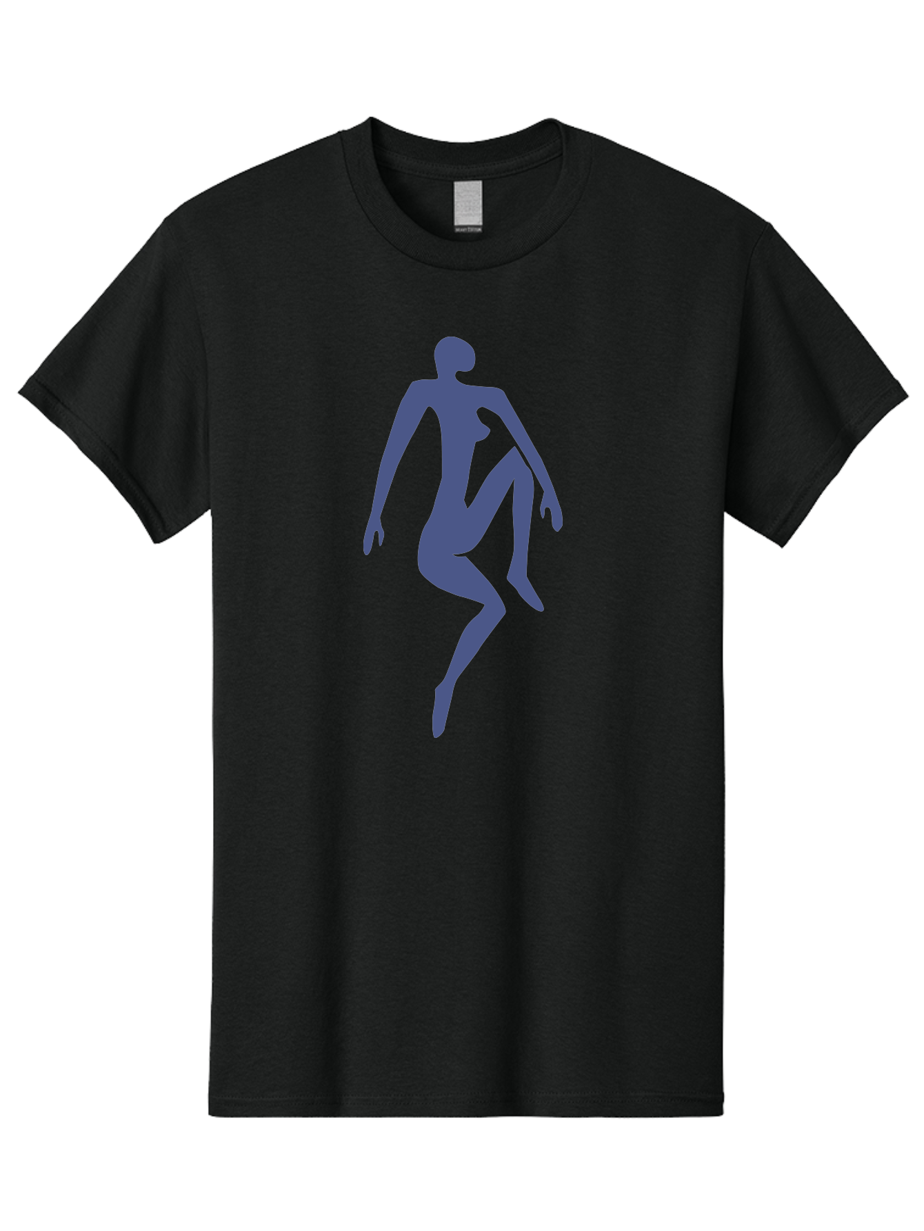 Dancer Men'S Graphic Tee, 100% Cotton, Comfortable Casual Summer Wear, Machine Washable, Nude Silhouette, Abstract Human Figure, Minimalist Art, Modern Sculpture, Elegant Pose, Flowing Lines, Abstract Representation Aab614