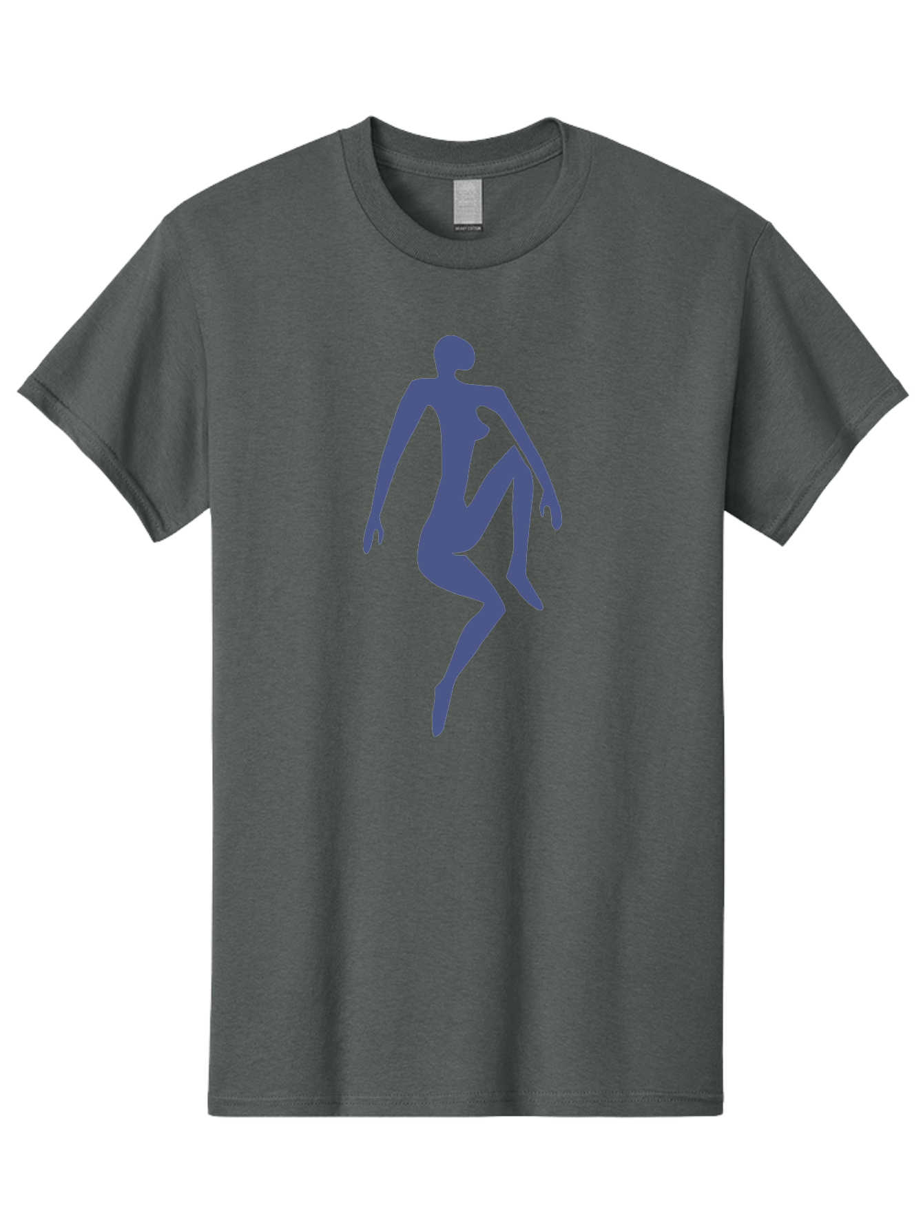Dancer Men'S Graphic Tee, 100% Cotton, Comfortable Casual Summer Wear, Machine Washable, Nude Silhouette, Abstract Human Figure, Minimalist Art, Modern Sculpture, Elegant Pose, Flowing Lines, Abstract Representation Aab614