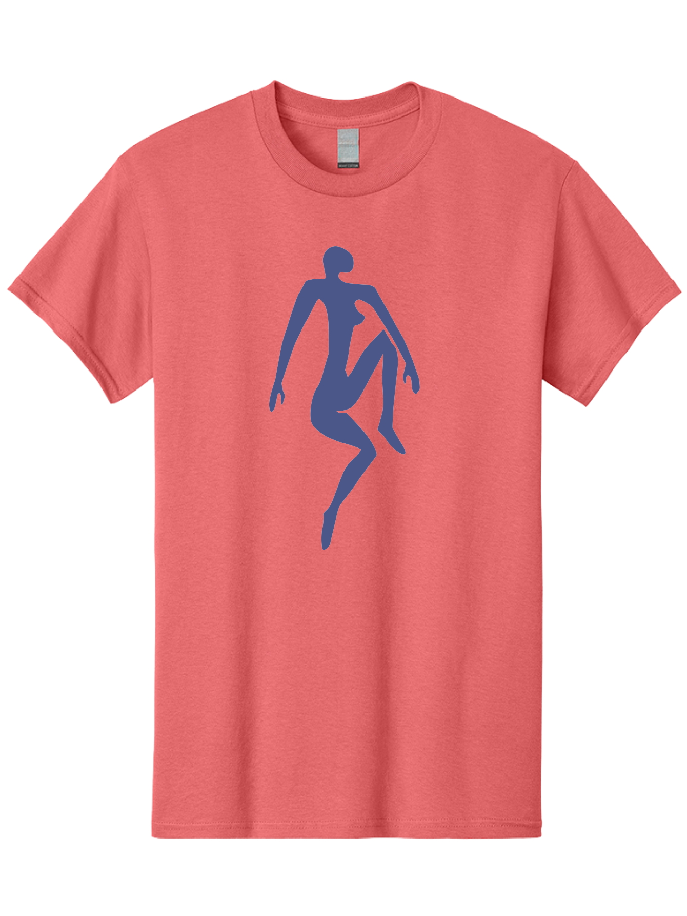 Dancer Men'S Graphic Tee, 100% Cotton, Comfortable Casual Summer Wear, Machine Washable, Nude Silhouette, Abstract Human Figure, Minimalist Art, Modern Sculpture, Elegant Pose, Flowing Lines, Abstract Representation Aab614