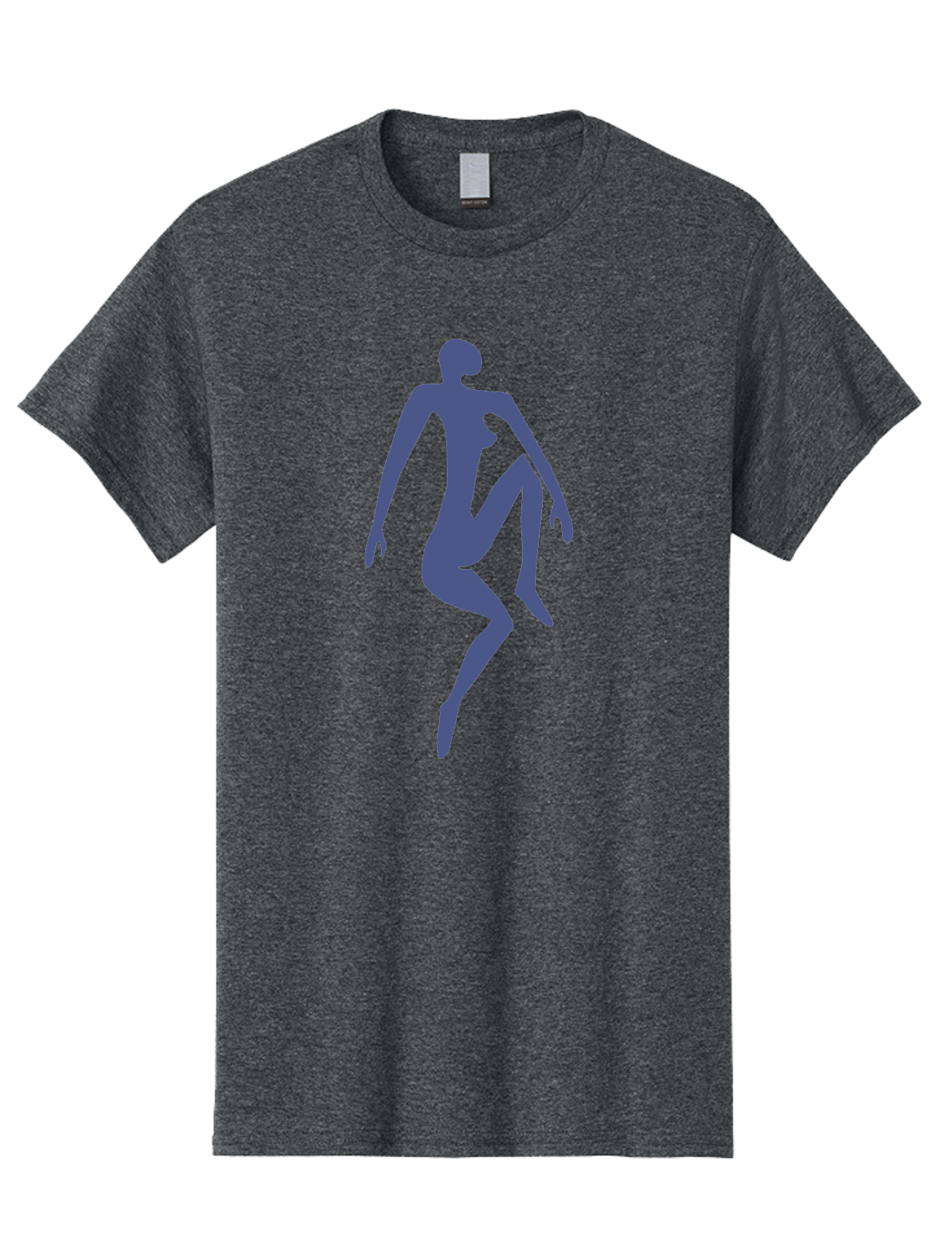 Dancer Men'S Graphic Tee, 100% Cotton, Comfortable Casual Summer Wear, Machine Washable, Nude Silhouette, Abstract Human Figure, Minimalist Art, Modern Sculpture, Elegant Pose, Flowing Lines, Abstract Representation Aab614