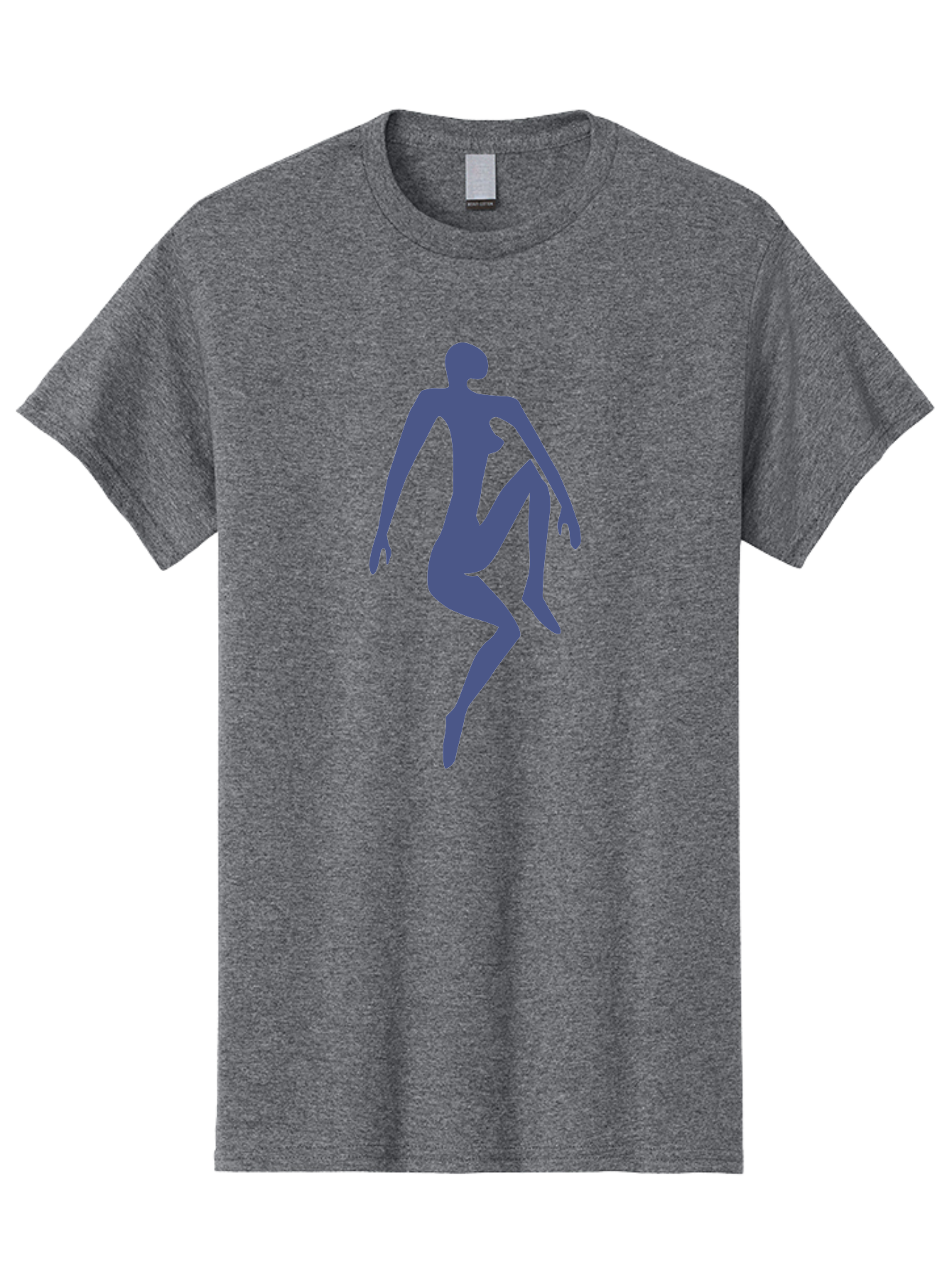 Dancer Men'S Graphic Tee, 100% Cotton, Comfortable Casual Summer Wear, Machine Washable, Nude Silhouette, Abstract Human Figure, Minimalist Art, Modern Sculpture, Elegant Pose, Flowing Lines, Abstract Representation Aab614