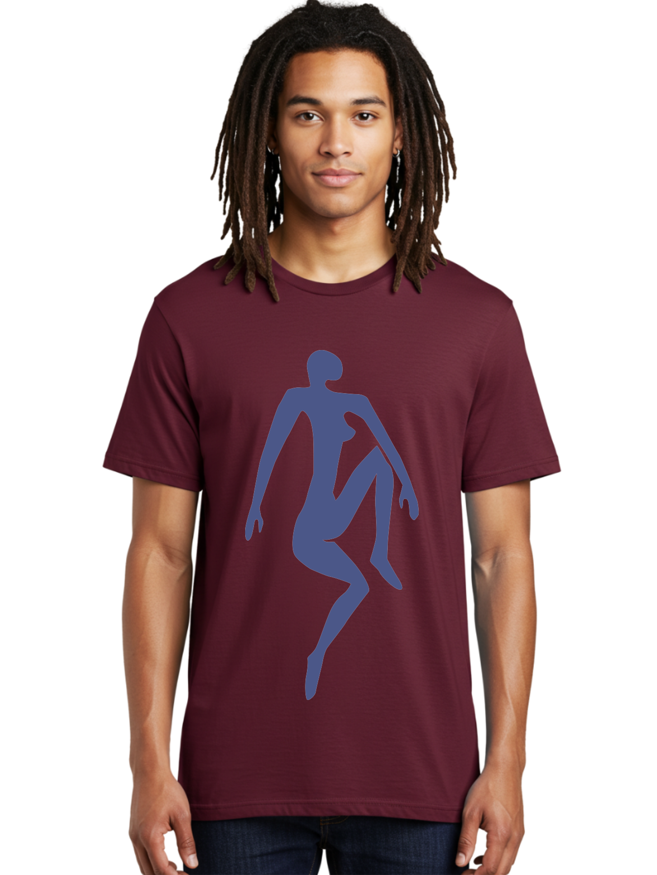 Dancer Men'S Graphic Tee, 100% Cotton, Comfortable Casual Summer Wear, Machine Washable, Nude Silhouette, Abstract Human Figure, Minimalist Art, Modern Sculpture, Elegant Pose, Flowing Lines, Abstract Representation Aab614