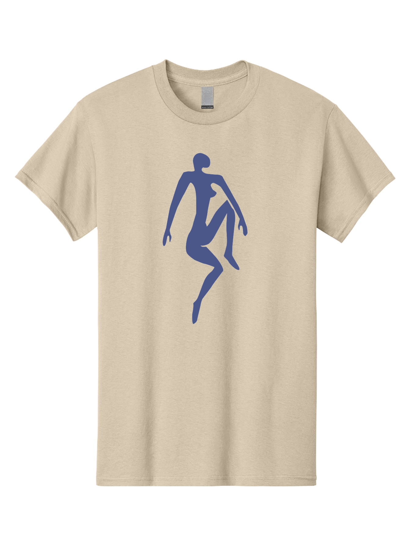 Dancer Men'S Graphic Tee, 100% Cotton, Comfortable Casual Summer Wear, Machine Washable, Nude Silhouette, Abstract Human Figure, Minimalist Art, Modern Sculpture, Elegant Pose, Flowing Lines, Abstract Representation Aab614