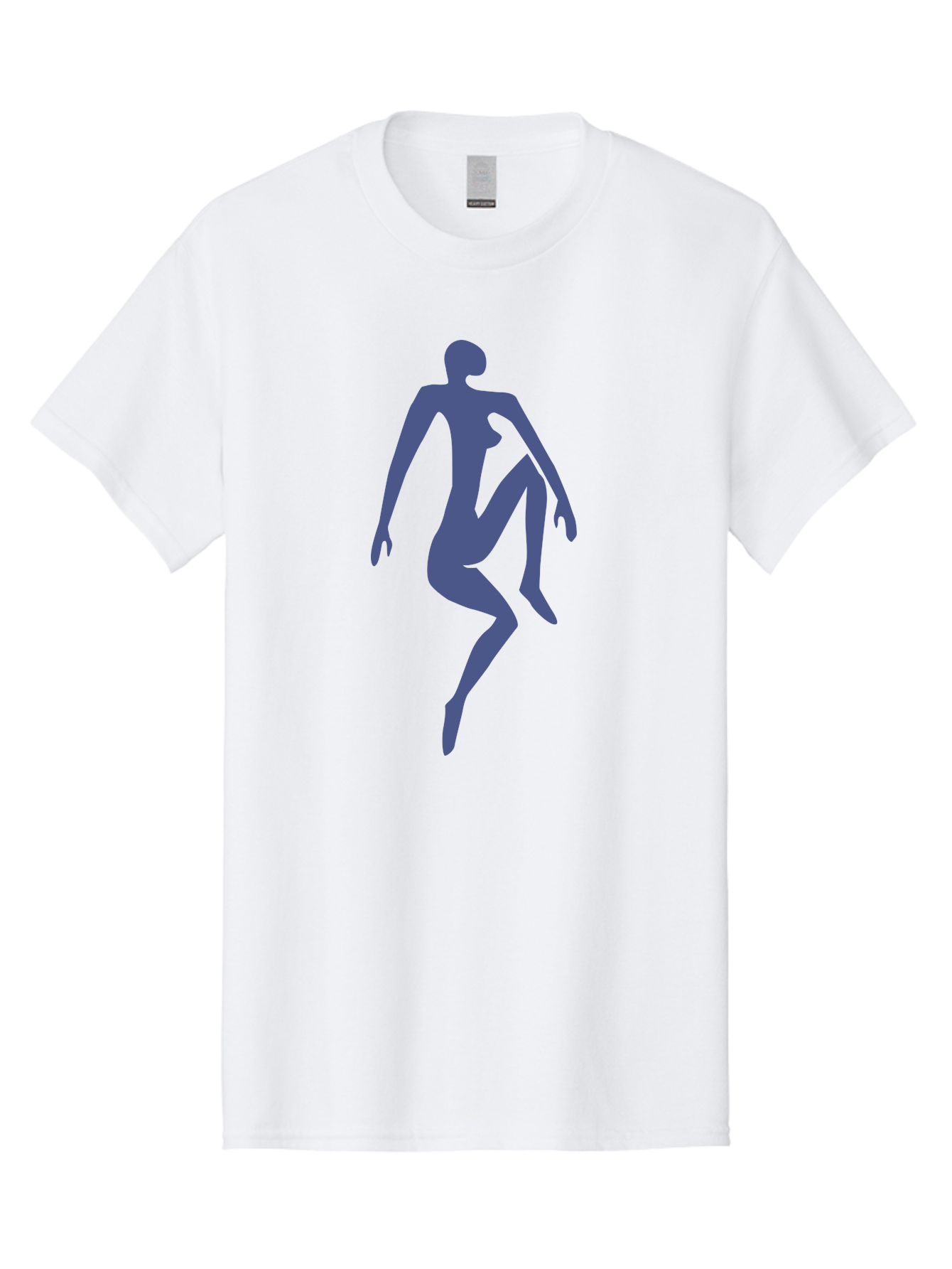 Dancer Men'S Graphic Tee, 100% Cotton, Comfortable Casual Summer Wear, Machine Washable, Nude Silhouette, Abstract Human Figure, Minimalist Art, Modern Sculpture, Elegant Pose, Flowing Lines, Abstract Representation Aab614