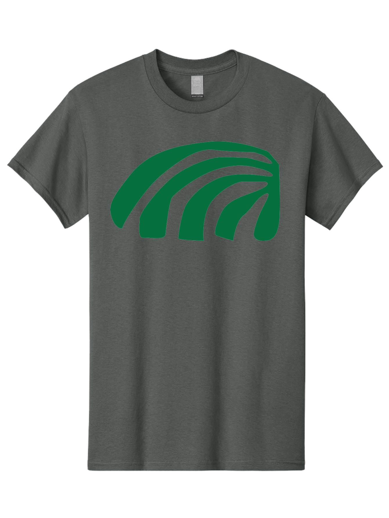 Fanning-Lines Men'S Graphic Tee, 100% Cotton, Comfortable Casual Summer Wear, Machine Washable, Wifi Symbol, Wireless Connectivity, Signal Strength, Dark Green Icon, Modern Design, Abstract Shape Aab618