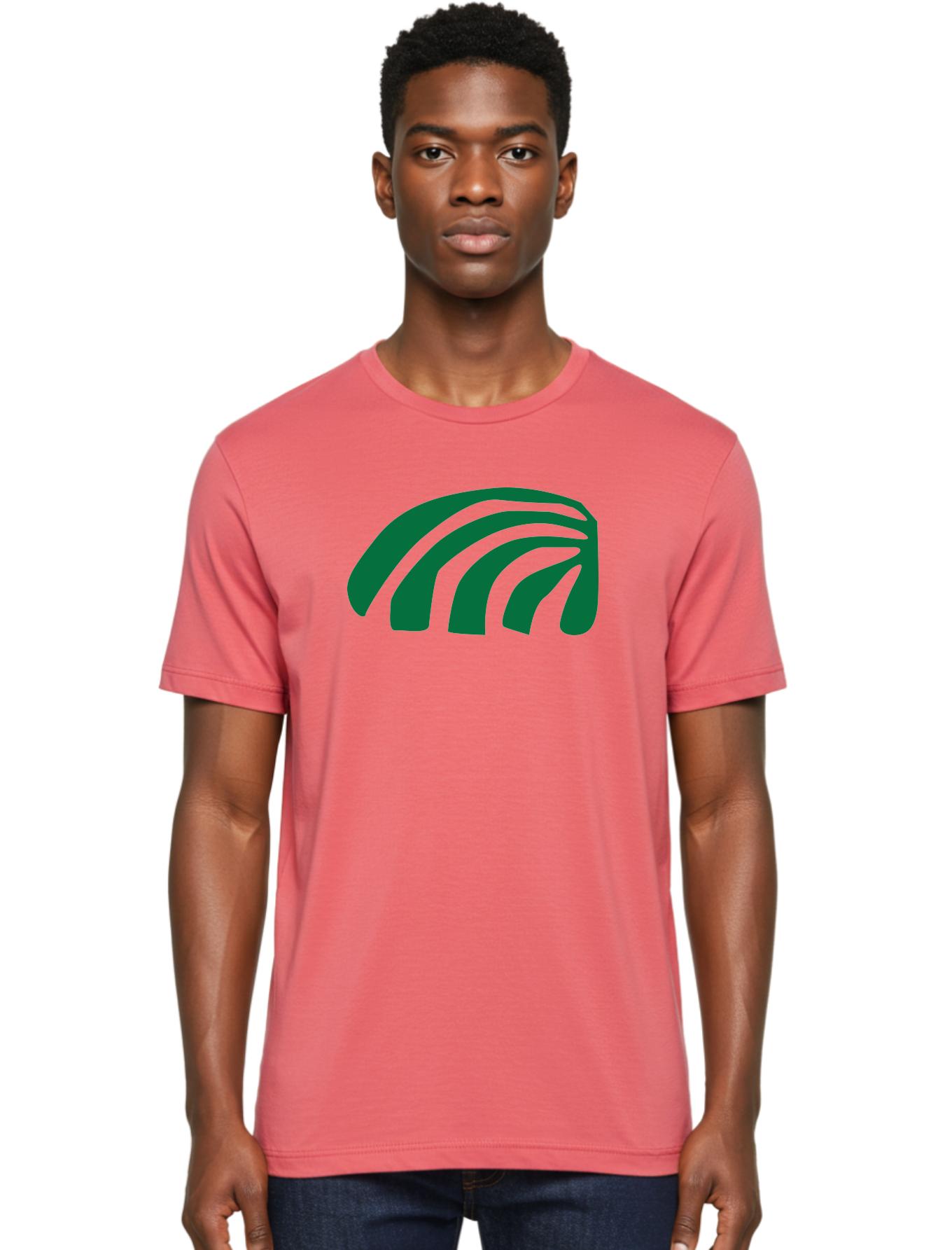 Fanning-Lines Men'S Graphic Tee, 100% Cotton, Comfortable Casual Summer Wear, Machine Washable, Wifi Symbol, Wireless Connectivity, Signal Strength, Dark Green Icon, Modern Design, Abstract Shape Aab618