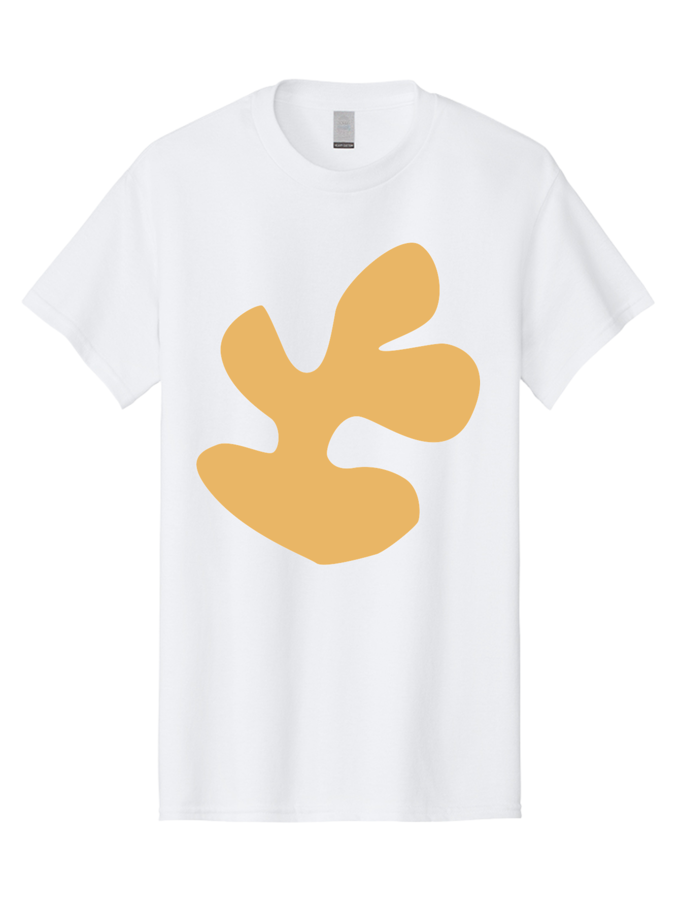 Ginkgo-Leaf Men'S Graphic Tee, 100% Cotton, Comfortable Casual Summer Wear, Machine Washable, Ginko Leaf, Abstract Shape, Minimalist Design, Simple Graphics, Tan Color, Modern Art, Digital Illustration Aab619
