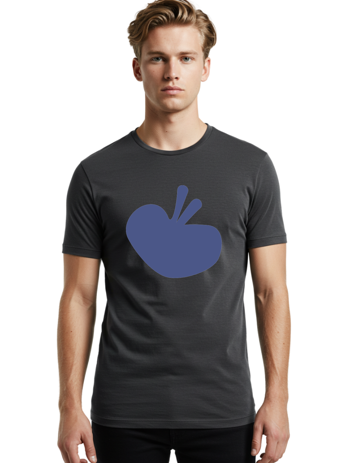 Hand-Heart Men'S Graphic Tee, 100% Cotton, Comfortable Casual Summer Wear, Machine Washable, Hand Gesture, Two Fingers Up, Peace Sign, Friendship Symbol, Love, Care, Affection, Kindness, Peace Aab620