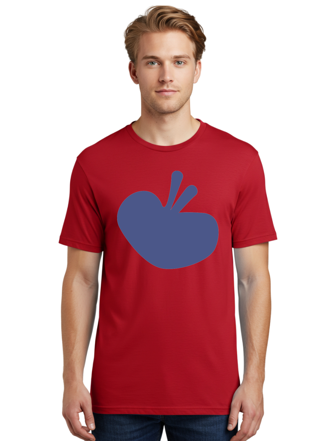 Hand-Heart Men'S Graphic Tee, 100% Cotton, Comfortable Casual Summer Wear, Machine Washable, Hand Gesture, Two Fingers Up, Peace Sign, Friendship Symbol, Love, Care, Affection, Kindness, Peace Aab620