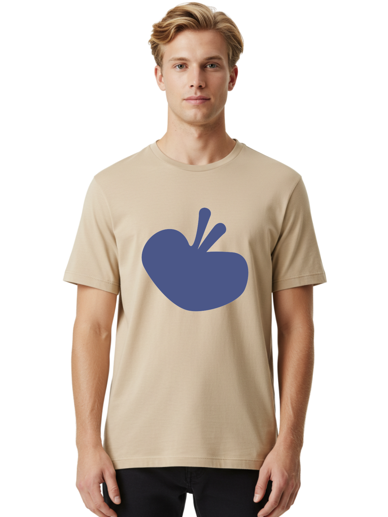 Hand-Heart Men'S Graphic Tee, 100% Cotton, Comfortable Casual Summer Wear, Machine Washable, Hand Gesture, Two Fingers Up, Peace Sign, Friendship Symbol, Love, Care, Affection, Kindness, Peace Aab620