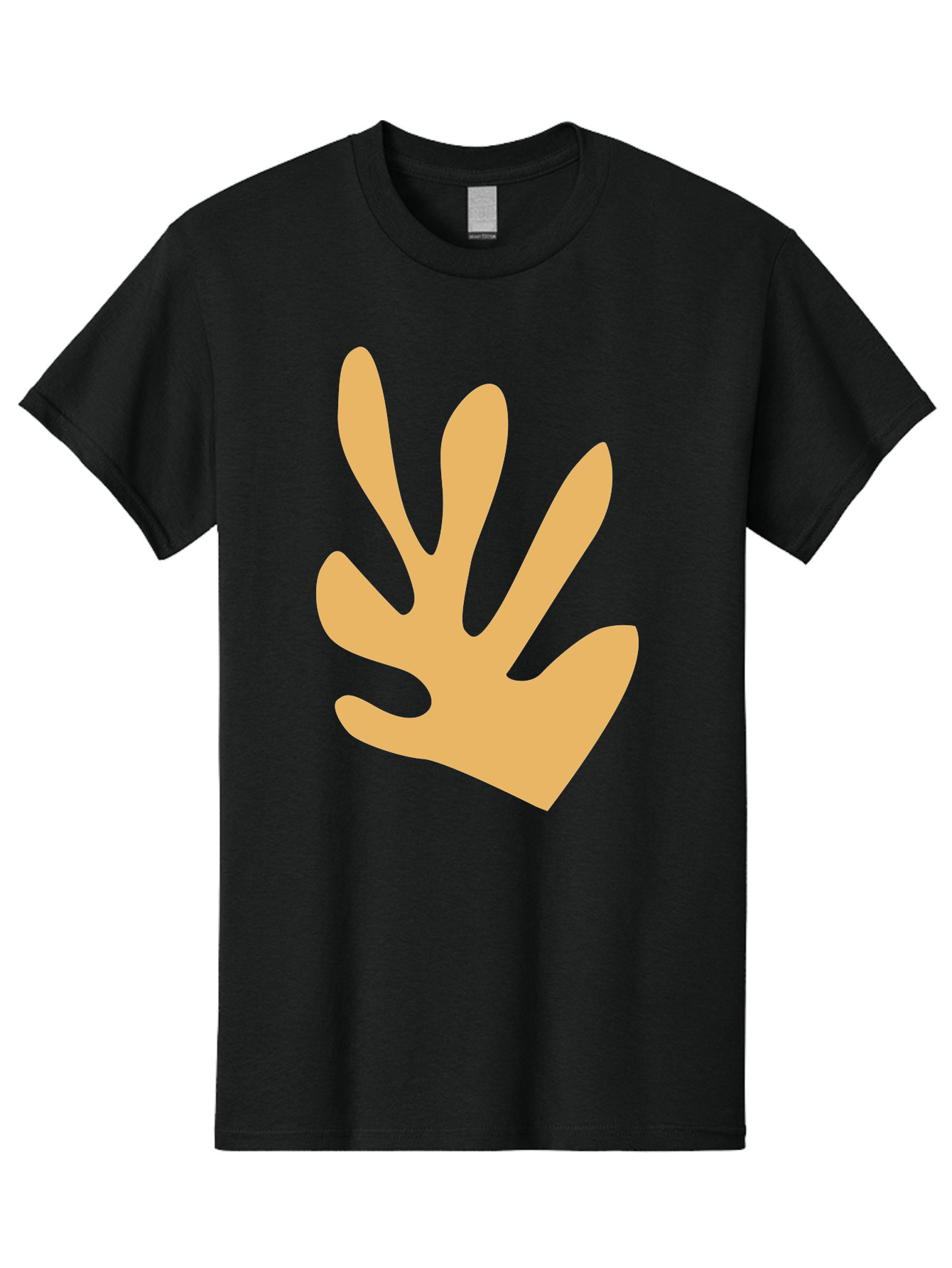 Handprint Men'S Graphic Tee, 100% Cotton, Comfortable Casual Summer Wear, Machine Washable, Handprint, Peach Colored Hand, Simple Illustration, Minimalist Design, Children'S Art, Creative Expression, Hand Gesture Aab621