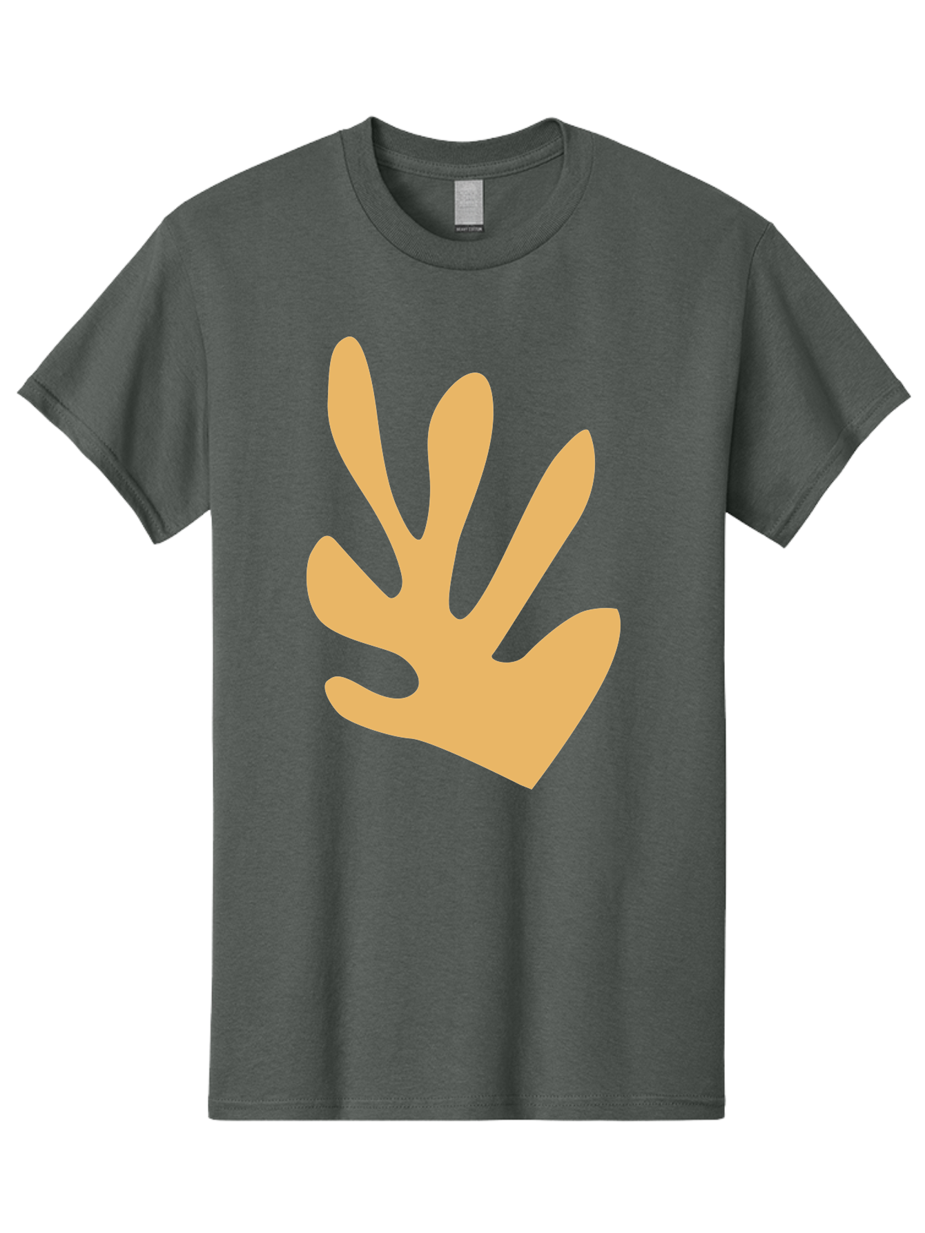 Handprint Men'S Graphic Tee, 100% Cotton, Comfortable Casual Summer Wear, Machine Washable, Handprint, Peach Colored Hand, Simple Illustration, Minimalist Design, Children'S Art, Creative Expression, Hand Gesture Aab621