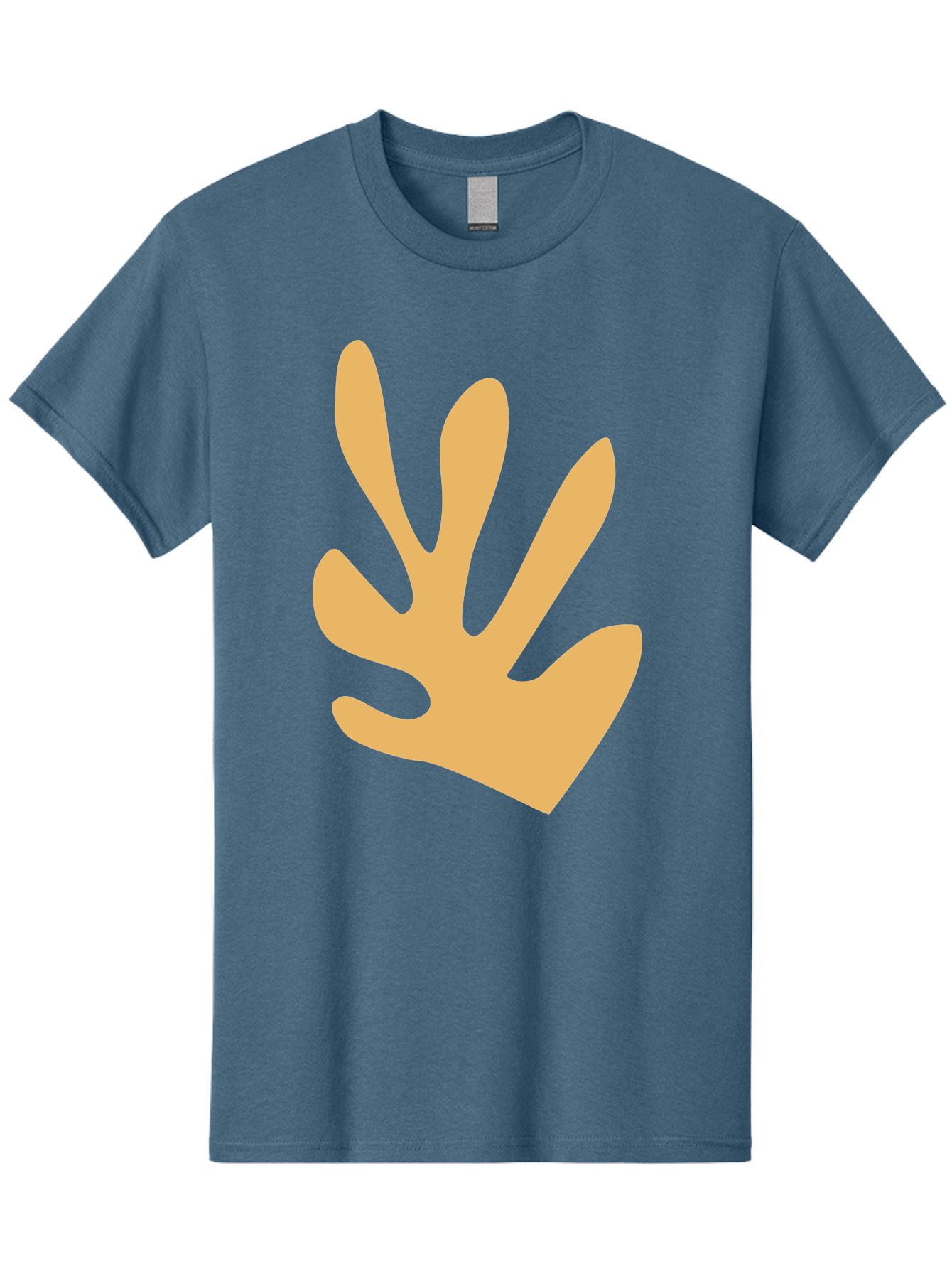 Handprint Men'S Graphic Tee, 100% Cotton, Comfortable Casual Summer Wear, Machine Washable, Handprint, Peach Colored Hand, Simple Illustration, Minimalist Design, Children'S Art, Creative Expression, Hand Gesture Aab621