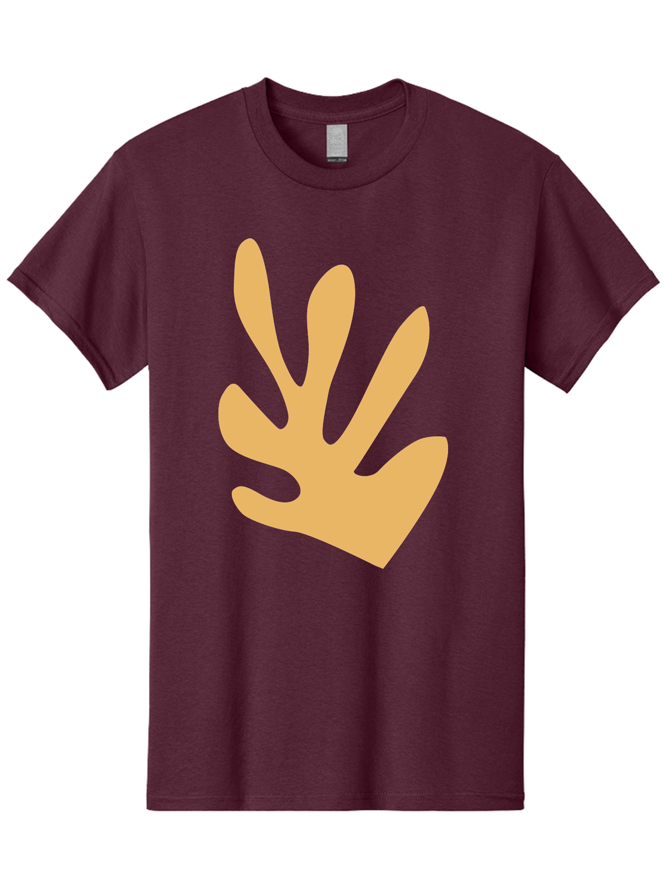 Handprint Men'S Graphic Tee, 100% Cotton, Comfortable Casual Summer Wear, Machine Washable, Handprint, Peach Colored Hand, Simple Illustration, Minimalist Design, Children'S Art, Creative Expression, Hand Gesture Aab621