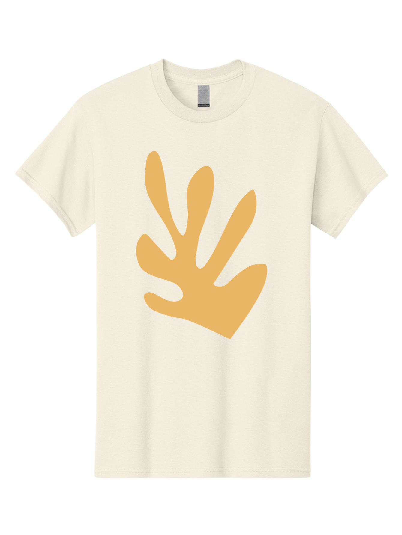 Handprint Men'S Graphic Tee, 100% Cotton, Comfortable Casual Summer Wear, Machine Washable, Handprint, Peach Colored Hand, Simple Illustration, Minimalist Design, Children'S Art, Creative Expression, Hand Gesture Aab621