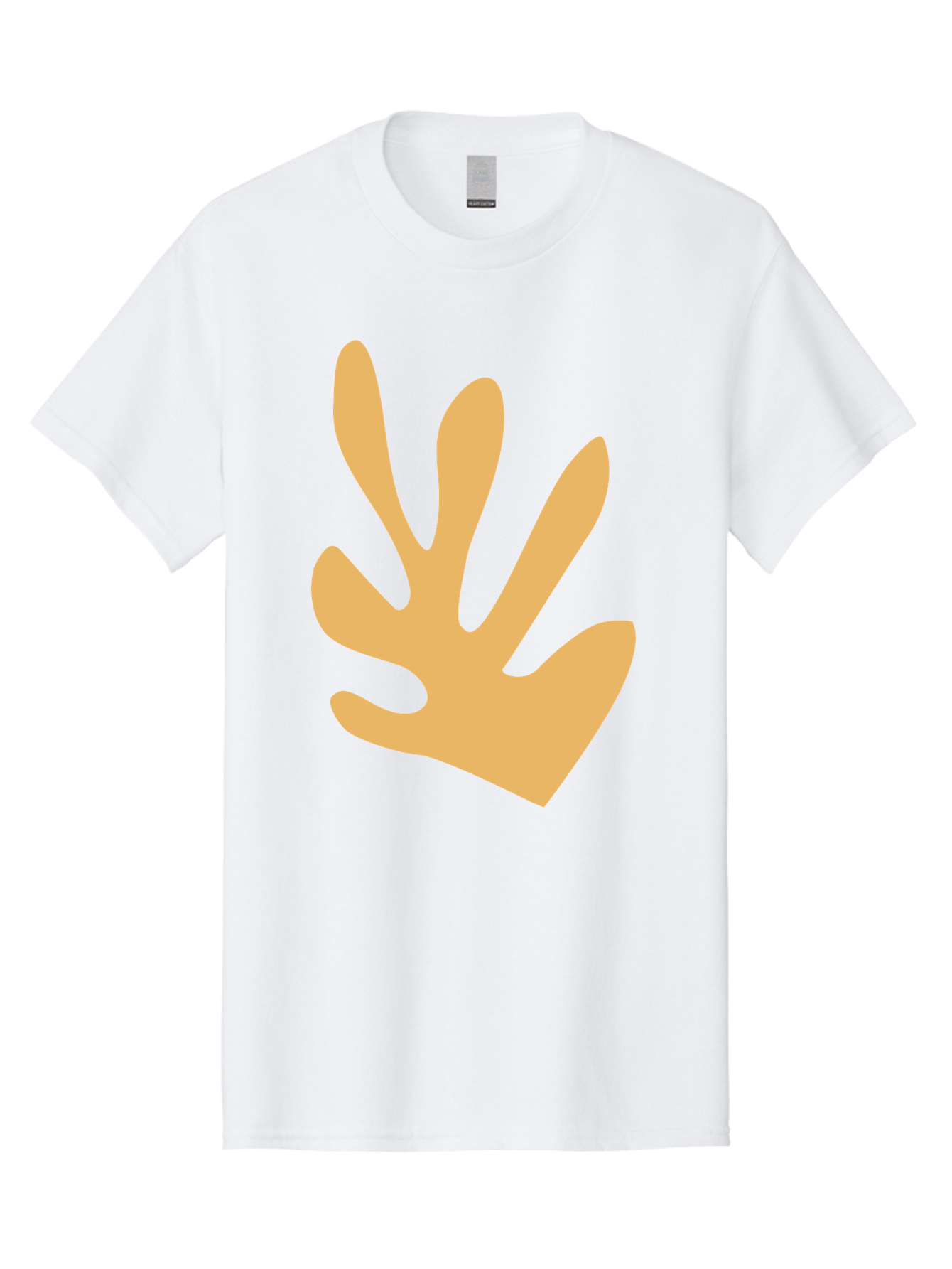 Handprint Men'S Graphic Tee, 100% Cotton, Comfortable Casual Summer Wear, Machine Washable, Handprint, Peach Colored Hand, Simple Illustration, Minimalist Design, Children'S Art, Creative Expression, Hand Gesture Aab621