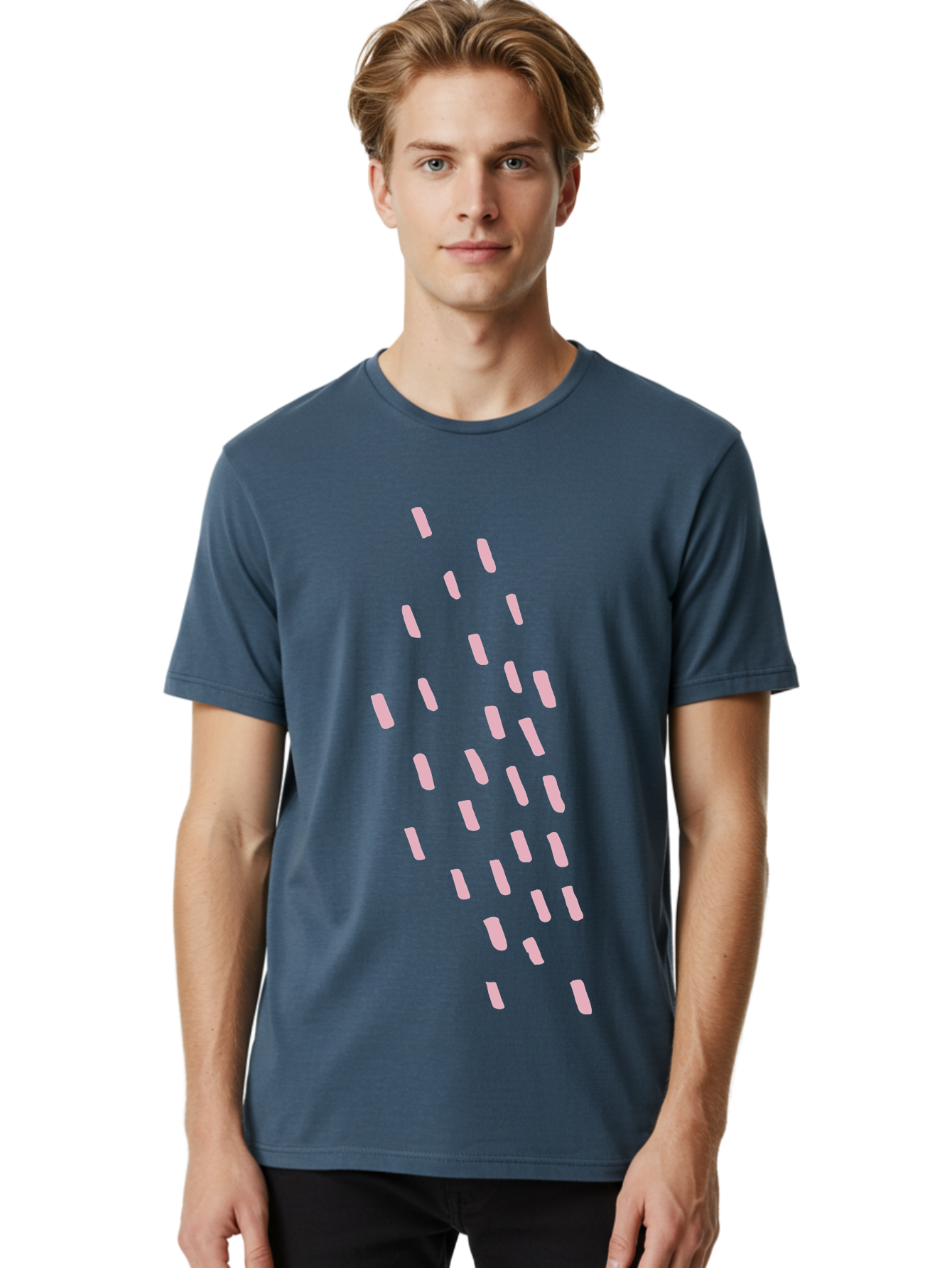 Pink-Capsules Men'S Graphic Tee, 100% Cotton, Comfortable Casual Summer Wear, Machine Washable, White Oblong Shapes, Modern Design Elements, Abstract Patterns, Minimalist Aesthetics, Graphic Design Inspiration, Creative Visuals Aab625