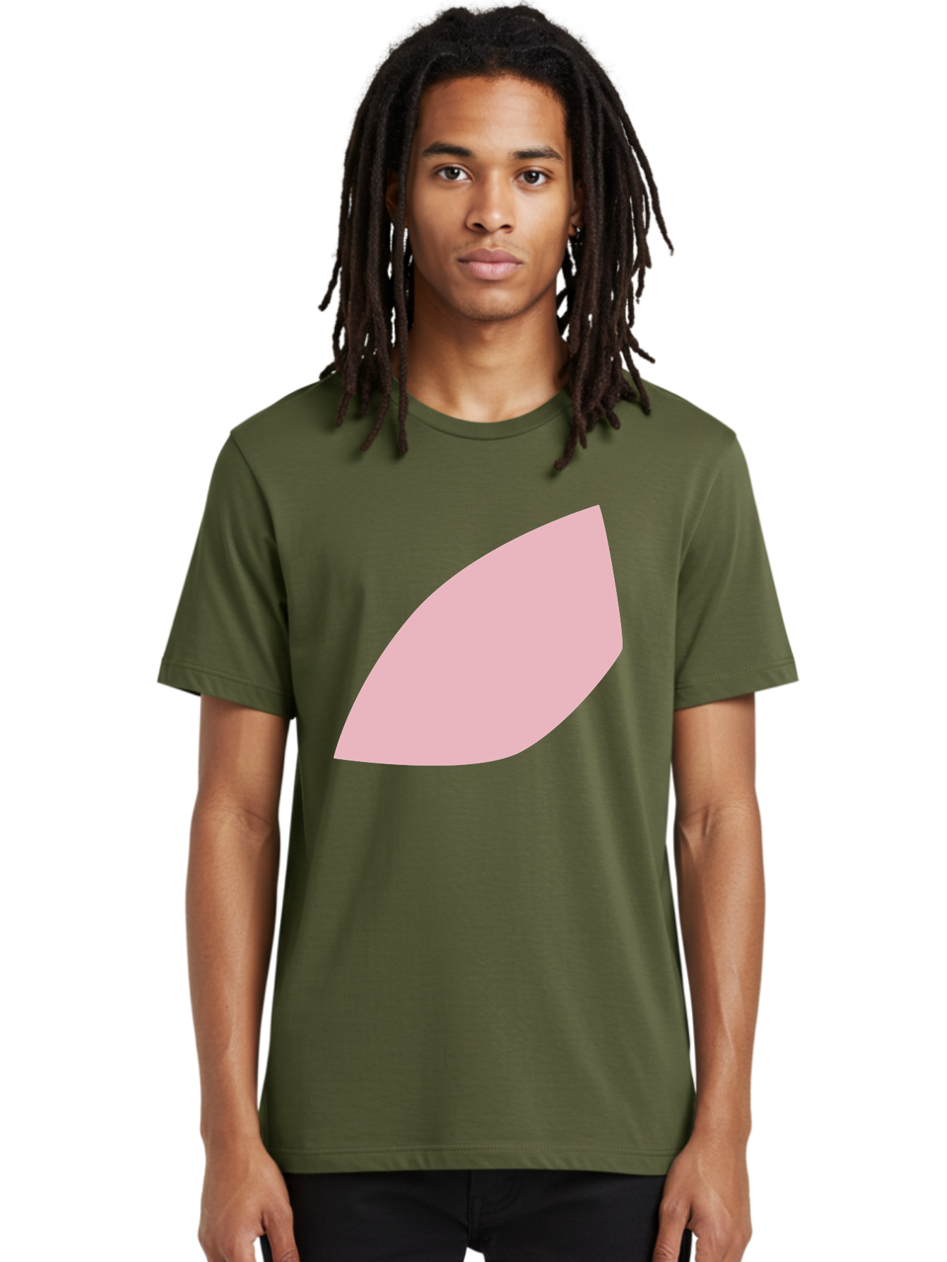 Pink-Leaf Men'S Graphic Tee, 100% Cotton, Comfortable Casual Summer Wear, Machine Washable, Pink Leaf, Simple Shape, Minimal Design, Abstract Art, Soft Pink Color, Leaf Illustration, Digital Graphics, Modern Art Aab626