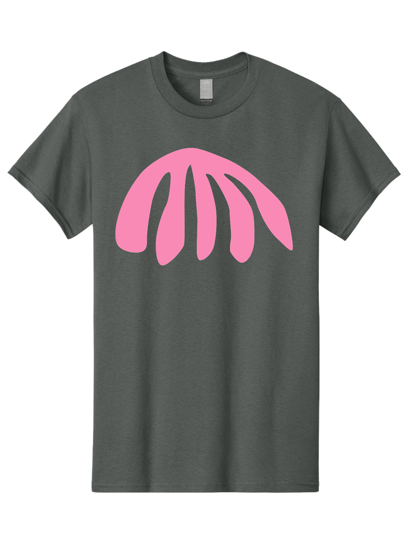 Pink-Logo Men'S Graphic Tee, 100% Cotton, Comfortable Casual Summer Wear, Machine Washable, Pink Graphic, Abstract Shape, Minimalist Design, Modern Art, Simple Illustration, Vibrant Pink Color, Curved Lines Aab627