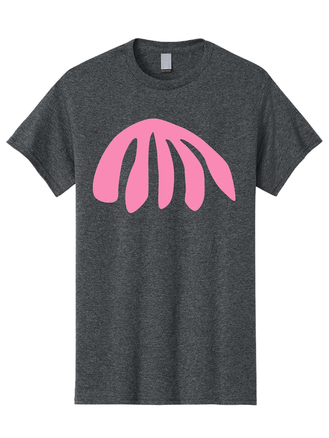 Pink-Logo Men'S Graphic Tee, 100% Cotton, Comfortable Casual Summer Wear, Machine Washable, Pink Graphic, Abstract Shape, Minimalist Design, Modern Art, Simple Illustration, Vibrant Pink Color, Curved Lines Aab627