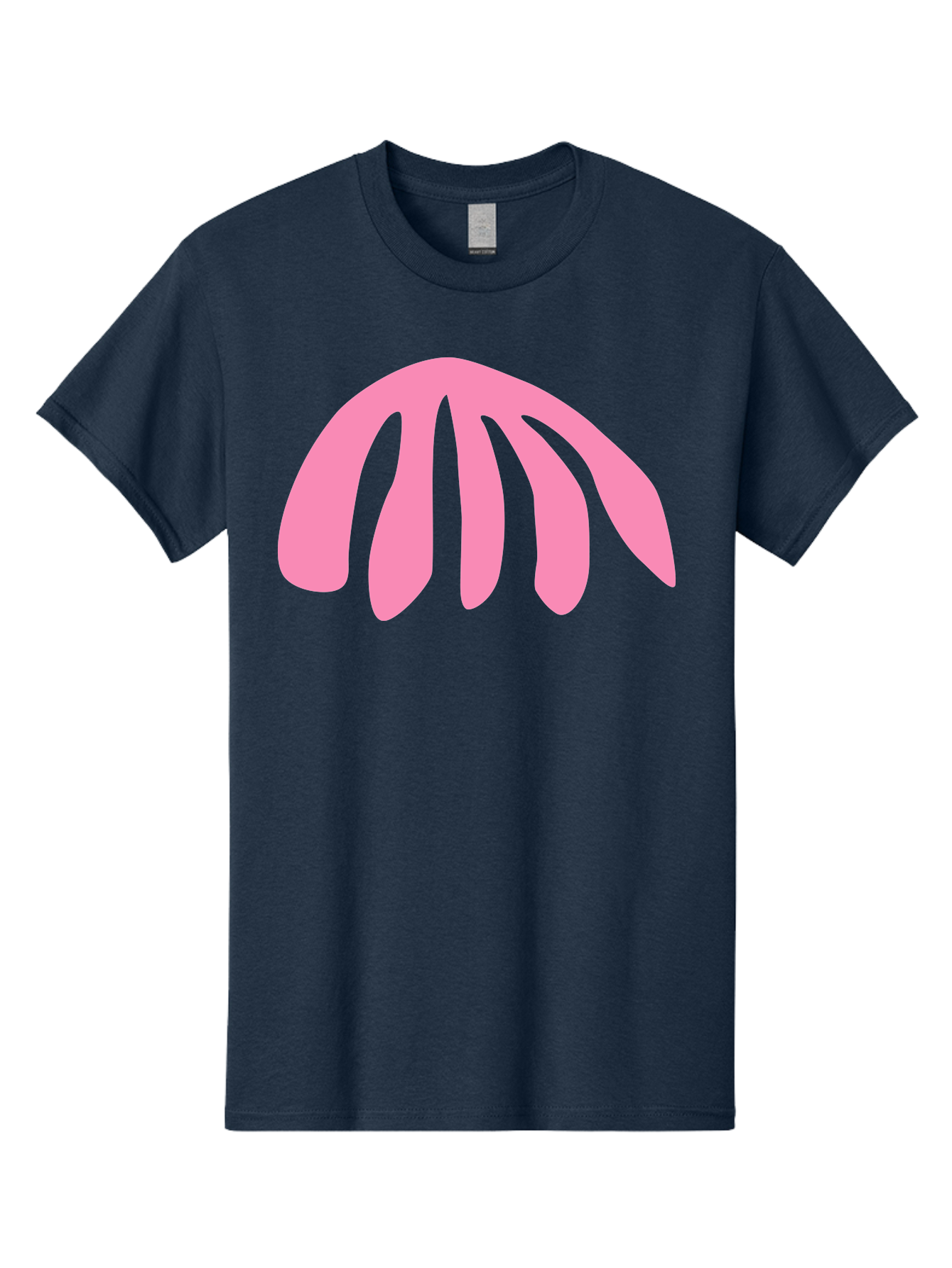 Pink-Logo Men'S Graphic Tee, 100% Cotton, Comfortable Casual Summer Wear, Machine Washable, Pink Graphic, Abstract Shape, Minimalist Design, Modern Art, Simple Illustration, Vibrant Pink Color, Curved Lines Aab627