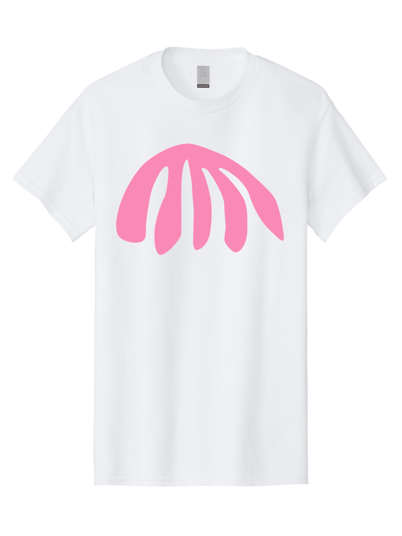Pink-Logo Men'S Graphic Tee, 100% Cotton, Comfortable Casual Summer Wear, Machine Washable, Pink Graphic, Abstract Shape, Minimalist Design, Modern Art, Simple Illustration, Vibrant Pink Color, Curved Lines Aab627