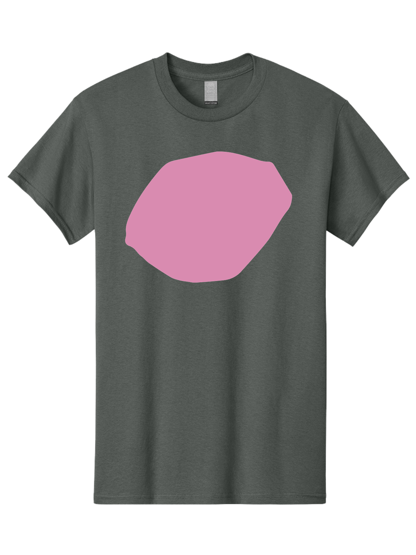 Pink-Shape-1 Men'S Graphic Tee, 100% Cotton, Comfortable Casual Summer Wear, Machine Washable, Pink Abstract Shape, Geometric Form, Pastel Color, Modern Design, Simple Composition, Artistic Element, Digital Art Aab628