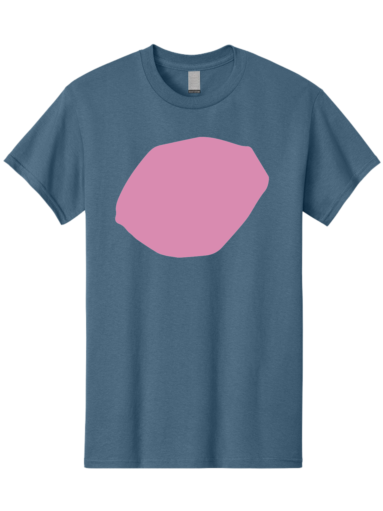 Pink-Shape-1 Men'S Graphic Tee, 100% Cotton, Comfortable Casual Summer Wear, Machine Washable, Pink Abstract Shape, Geometric Form, Pastel Color, Modern Design, Simple Composition, Artistic Element, Digital Art Aab628