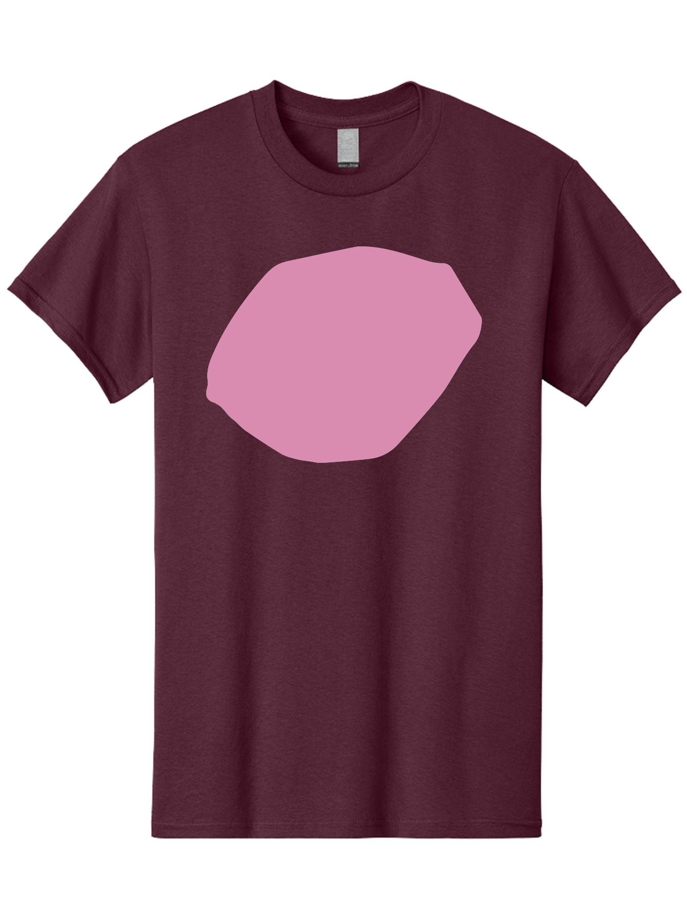 Pink-Shape-1 Men'S Graphic Tee, 100% Cotton, Comfortable Casual Summer Wear, Machine Washable, Pink Abstract Shape, Geometric Form, Pastel Color, Modern Design, Simple Composition, Artistic Element, Digital Art Aab628
