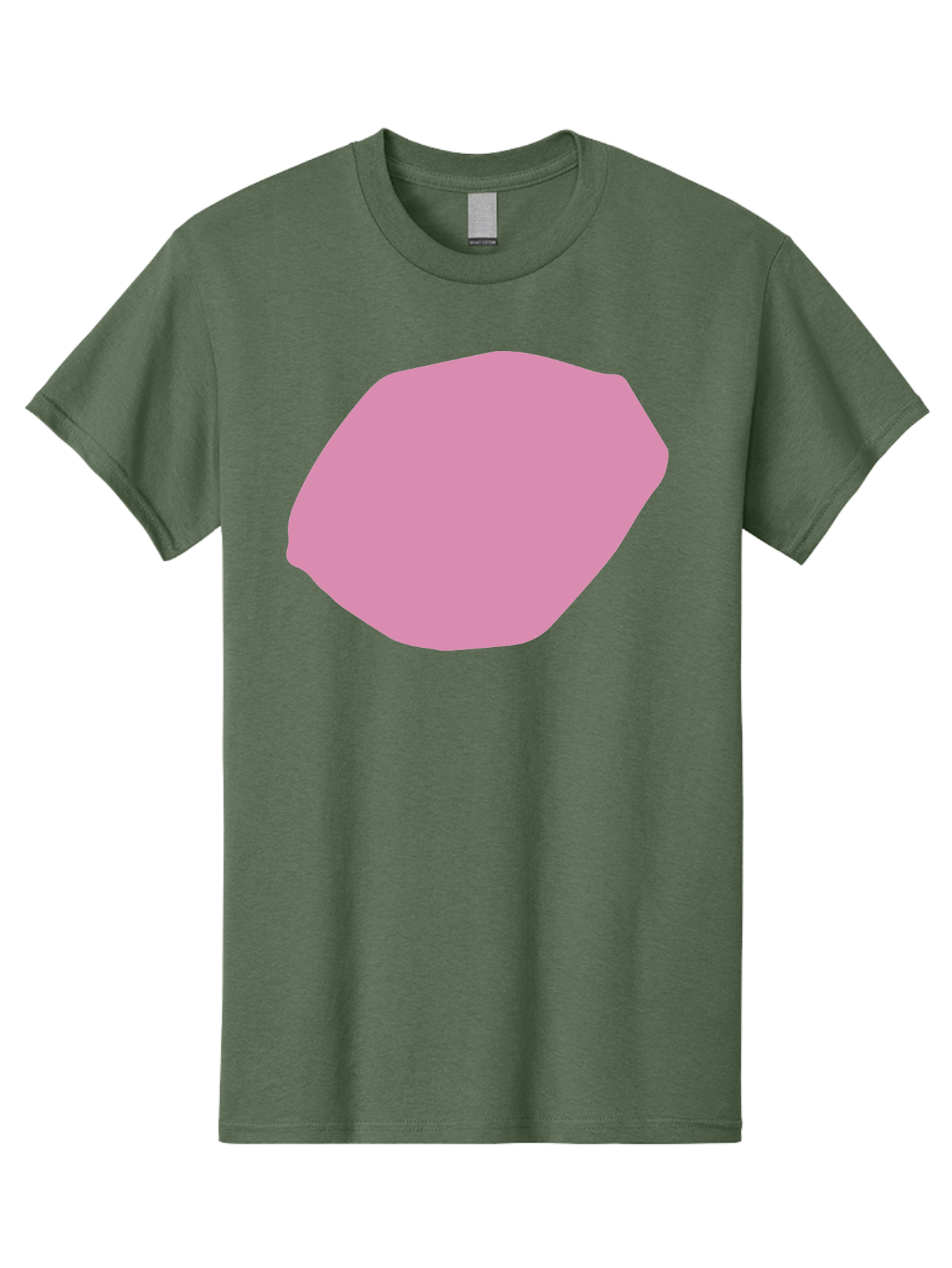 Pink-Shape-1 Men'S Graphic Tee, 100% Cotton, Comfortable Casual Summer Wear, Machine Washable, Pink Abstract Shape, Geometric Form, Pastel Color, Modern Design, Simple Composition, Artistic Element, Digital Art Aab628