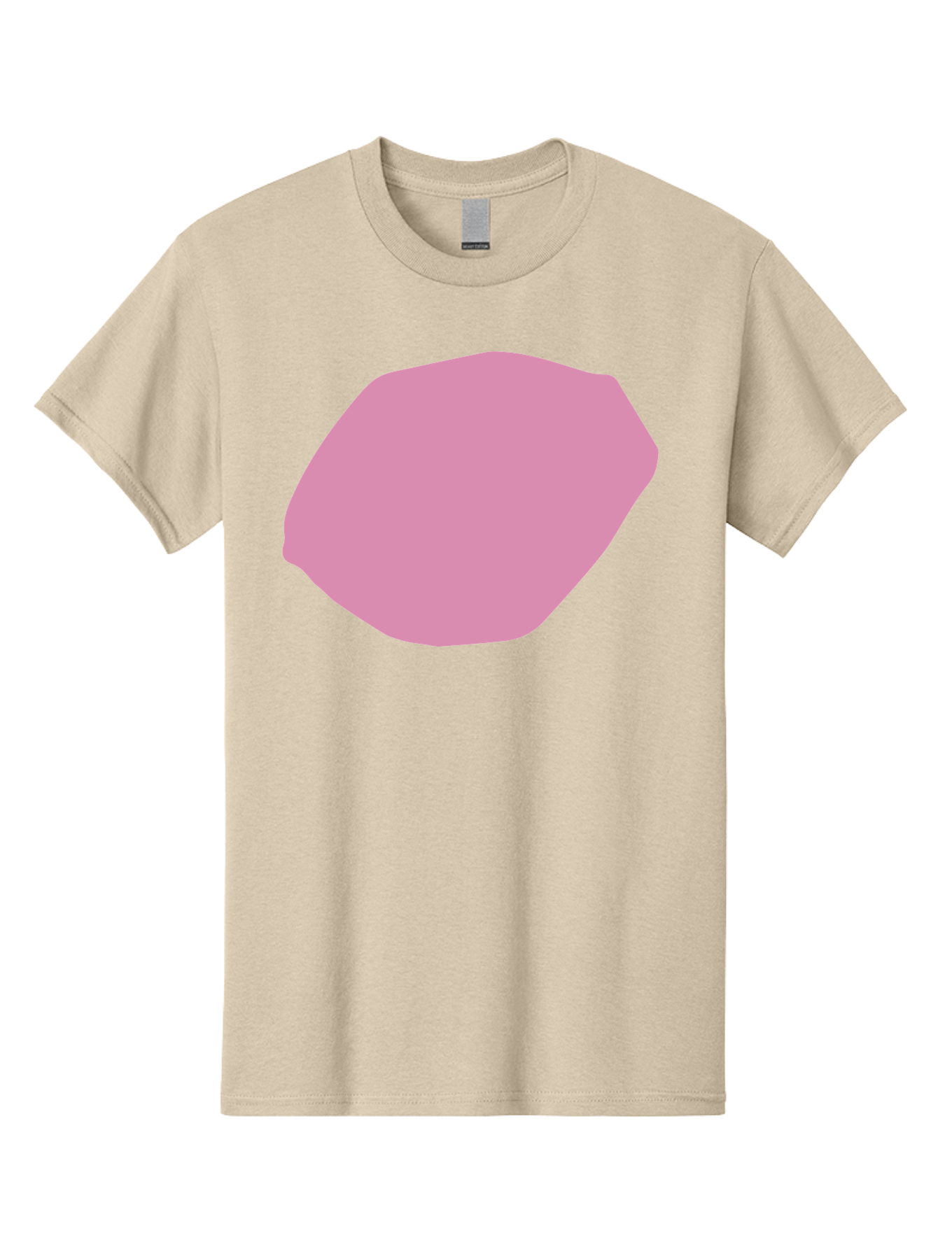Pink-Shape-1 Men'S Graphic Tee, 100% Cotton, Comfortable Casual Summer Wear, Machine Washable, Pink Abstract Shape, Geometric Form, Pastel Color, Modern Design, Simple Composition, Artistic Element, Digital Art Aab628