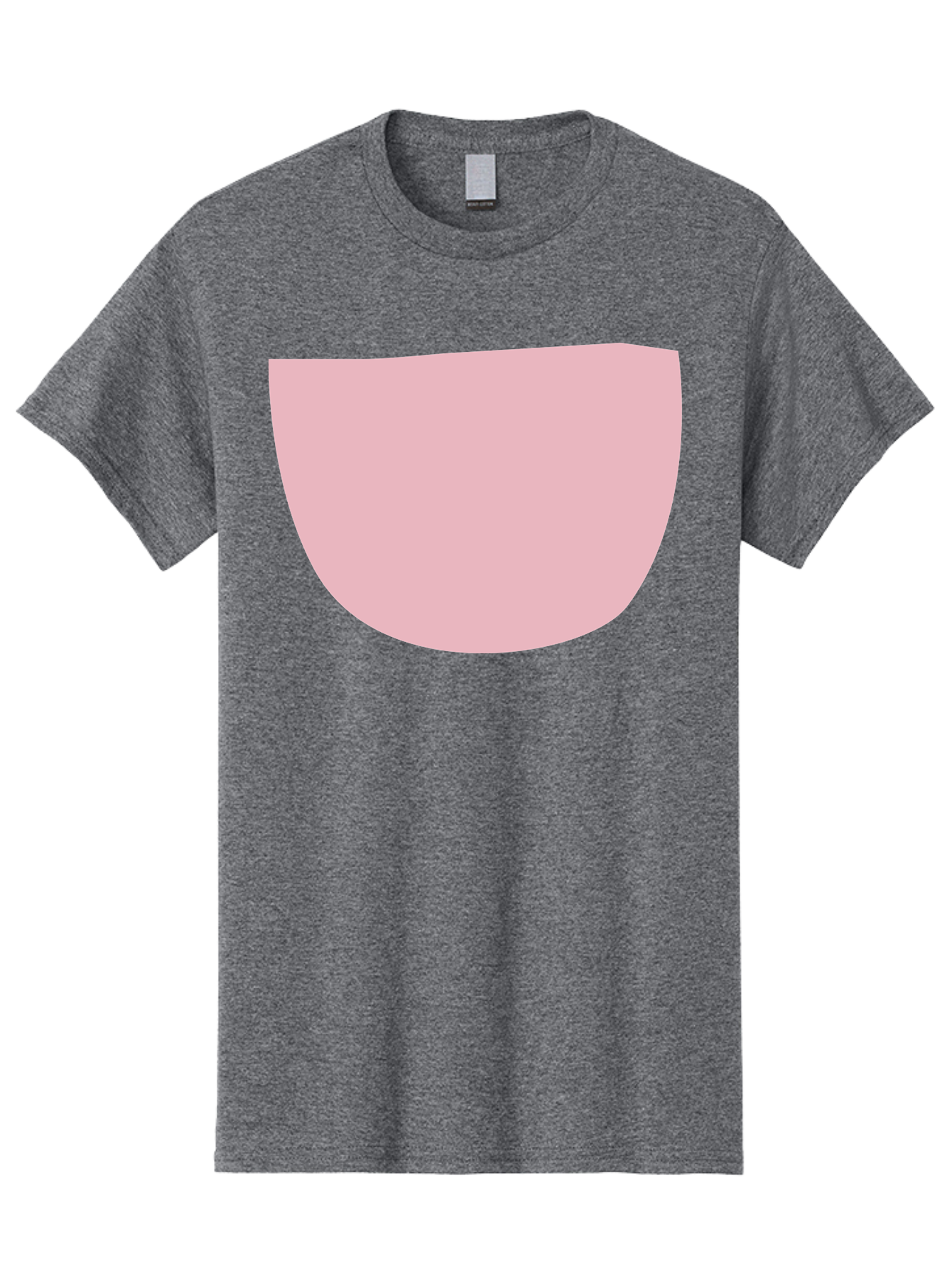 Pink-Shape Men'S Graphic Tee, 100% Cotton, Comfortable Casual Summer Wear, Machine Washable, Pink Semi-Circle, Abstract Shape, Geometric Form, Minimalist Design, Simple Graphic, Pastel Color, Digital Art Aab629