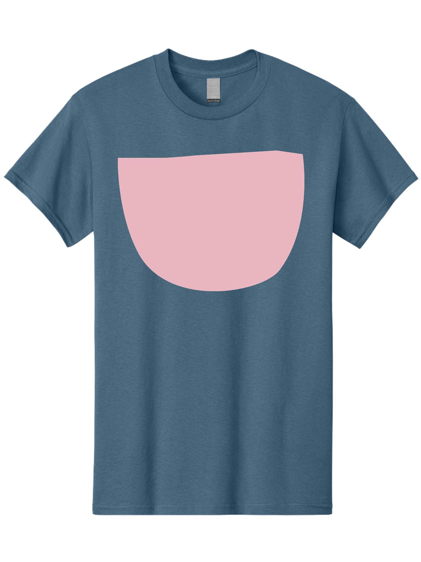 Pink-Shape Men'S Graphic Tee, 100% Cotton, Comfortable Casual Summer Wear, Machine Washable, Pink Semi-Circle, Abstract Shape, Geometric Form, Minimalist Design, Simple Graphic, Pastel Color, Digital Art Aab629