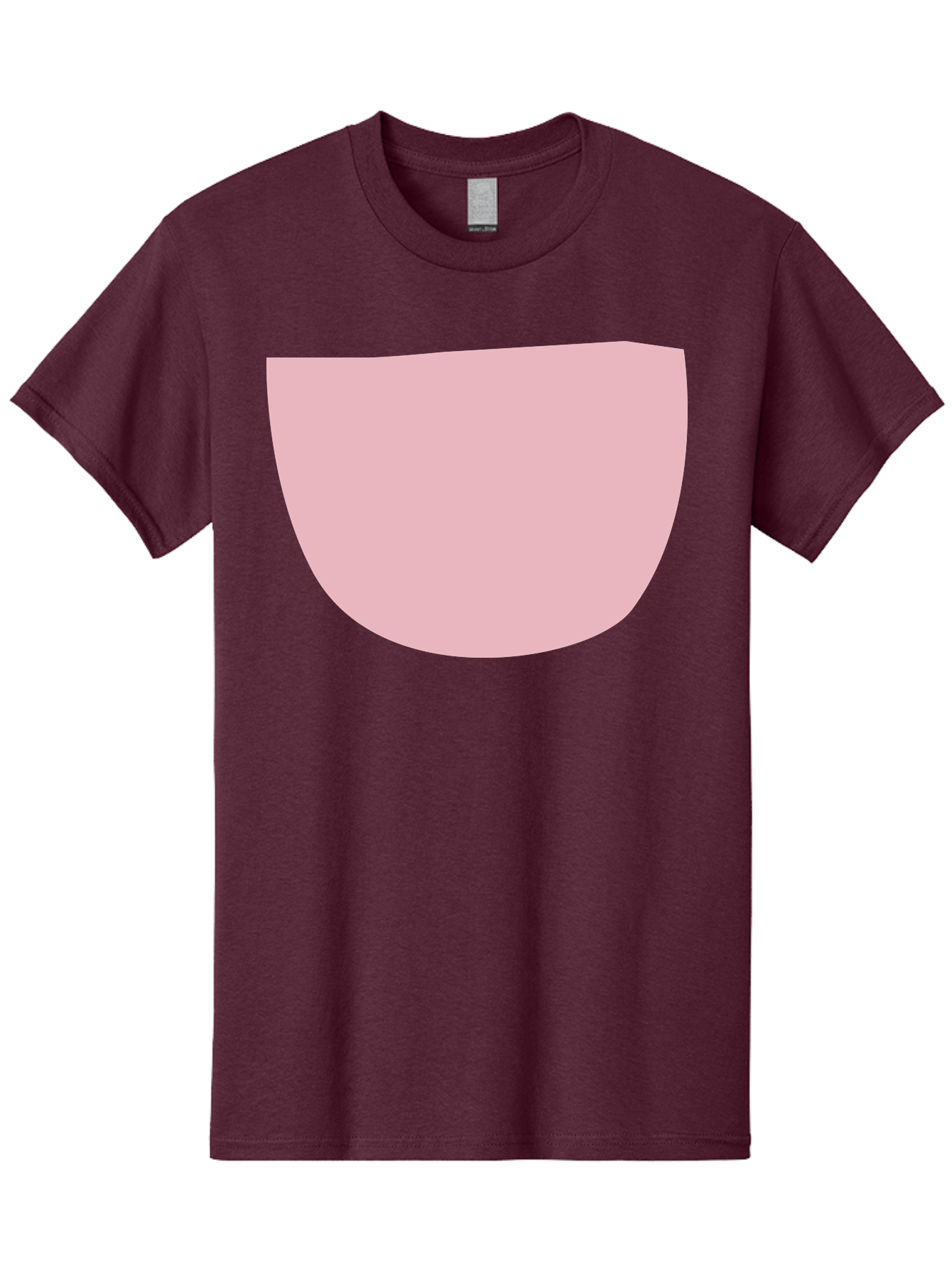 Pink-Shape Men'S Graphic Tee, 100% Cotton, Comfortable Casual Summer Wear, Machine Washable, Pink Semi-Circle, Abstract Shape, Geometric Form, Minimalist Design, Simple Graphic, Pastel Color, Digital Art Aab629