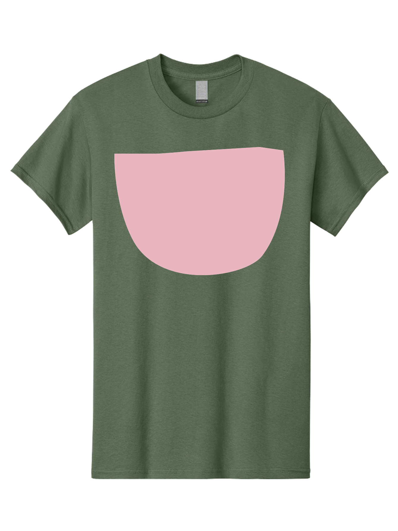 Pink-Shape Men'S Graphic Tee, 100% Cotton, Comfortable Casual Summer Wear, Machine Washable, Pink Semi-Circle, Abstract Shape, Geometric Form, Minimalist Design, Simple Graphic, Pastel Color, Digital Art Aab629