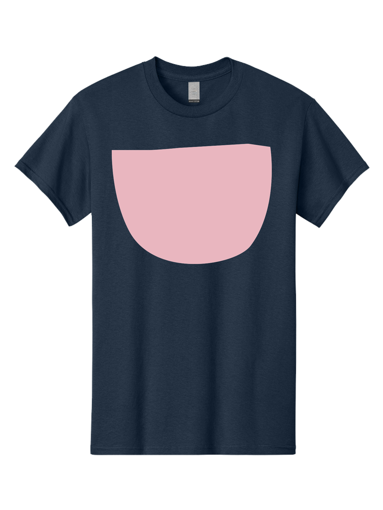Pink-Shape Men'S Graphic Tee, 100% Cotton, Comfortable Casual Summer Wear, Machine Washable, Pink Semi-Circle, Abstract Shape, Geometric Form, Minimalist Design, Simple Graphic, Pastel Color, Digital Art Aab629