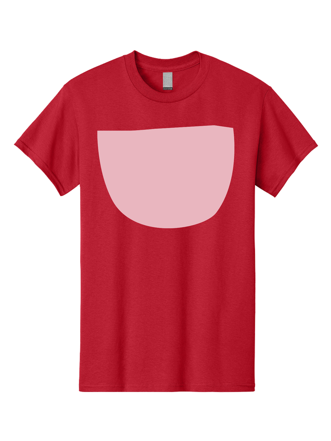 Pink-Shape Men'S Graphic Tee, 100% Cotton, Comfortable Casual Summer Wear, Machine Washable, Pink Semi-Circle, Abstract Shape, Geometric Form, Minimalist Design, Simple Graphic, Pastel Color, Digital Art Aab629