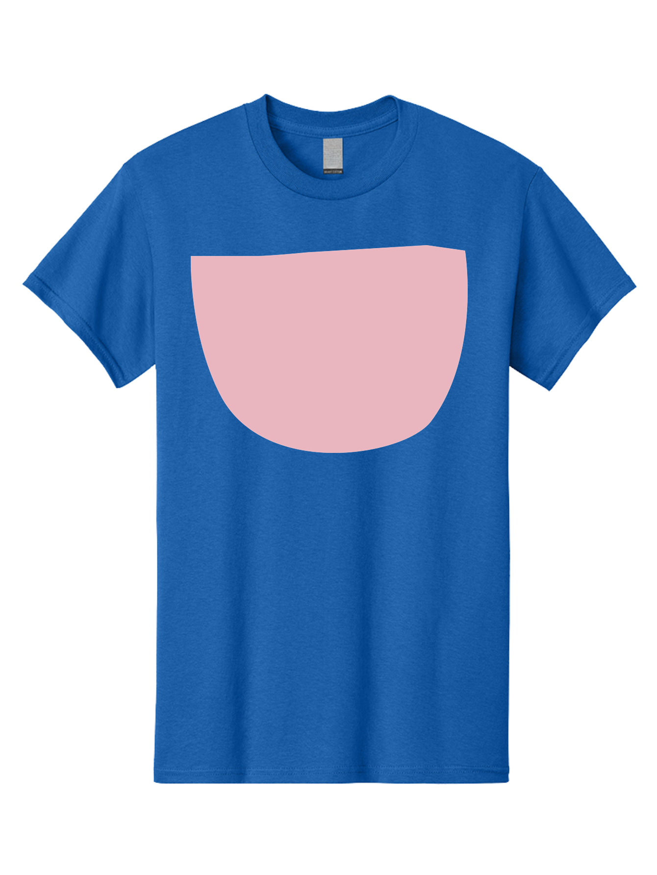 Pink-Shape Men'S Graphic Tee, 100% Cotton, Comfortable Casual Summer Wear, Machine Washable, Pink Semi-Circle, Abstract Shape, Geometric Form, Minimalist Design, Simple Graphic, Pastel Color, Digital Art Aab629