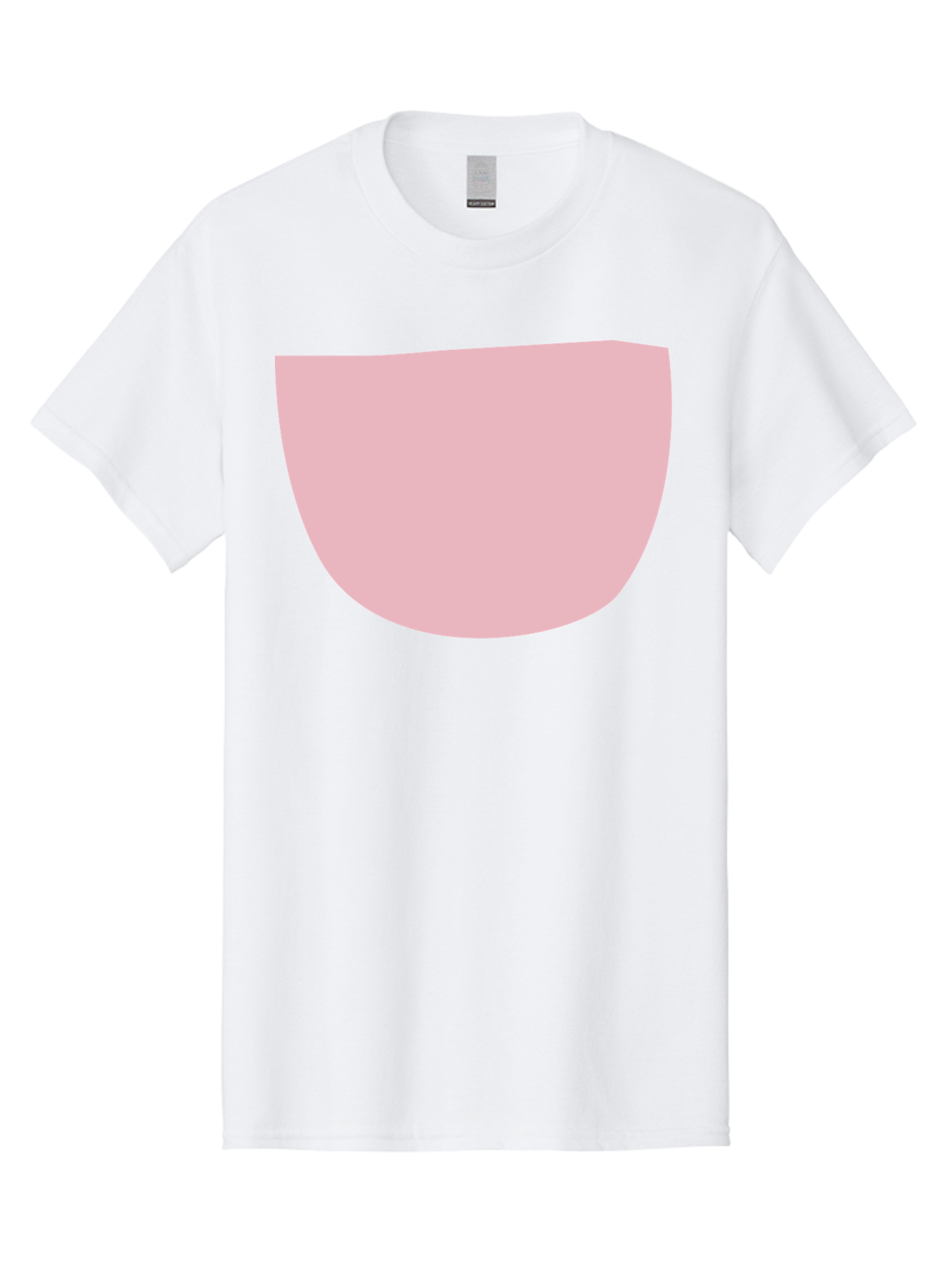 Pink-Shape Men'S Graphic Tee, 100% Cotton, Comfortable Casual Summer Wear, Machine Washable, Pink Semi-Circle, Abstract Shape, Geometric Form, Minimalist Design, Simple Graphic, Pastel Color, Digital Art Aab629