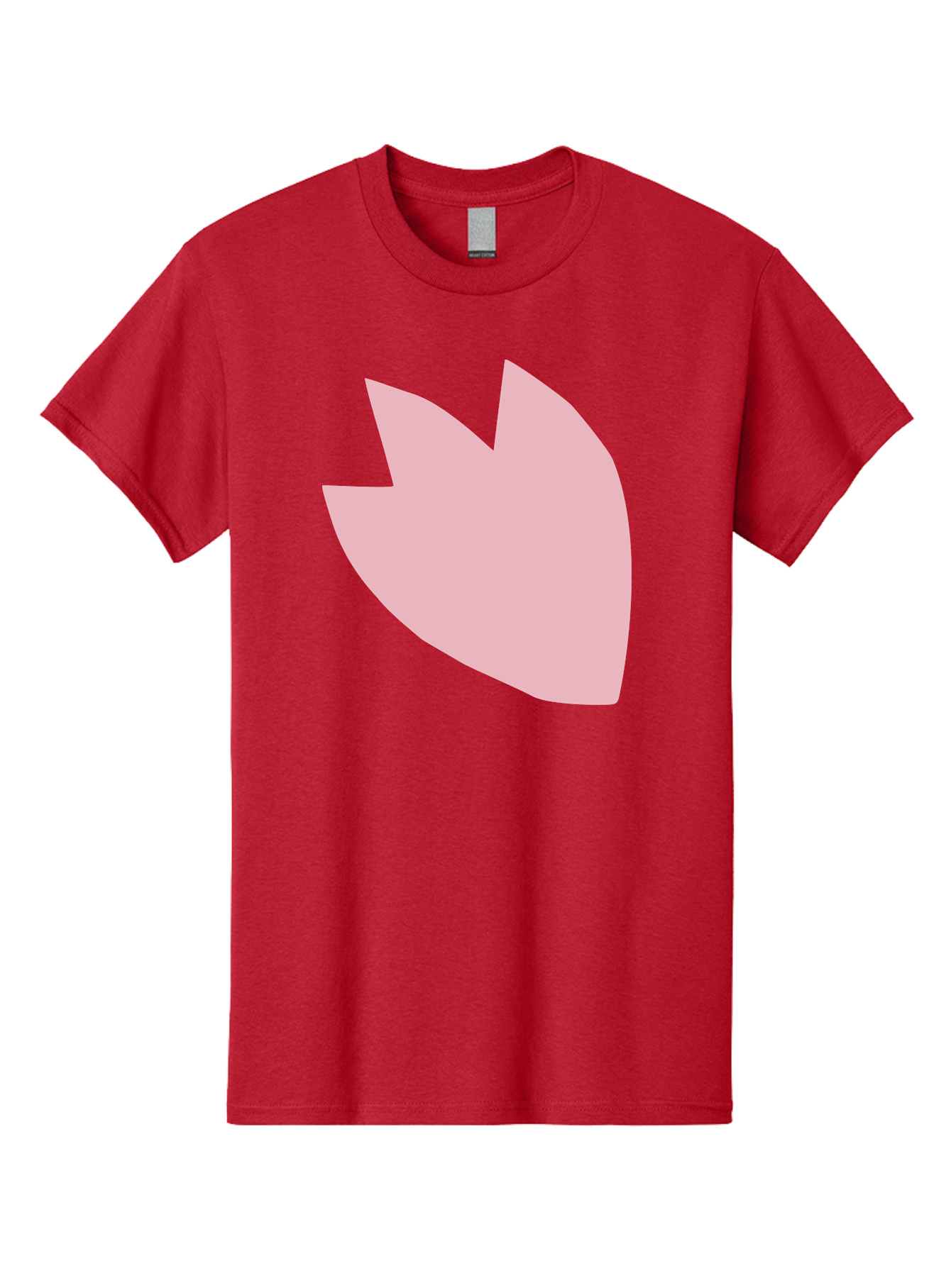 Pink-Tulip Men'S Graphic Tee, 100% Cotton, Comfortable Casual Summer Wear, Machine Washable, Pink Flower, Tulip Silhouette, Minimalist Design, Simple Shape, Floral Element, Soft Pink Hue, Abstract Shape Aab631