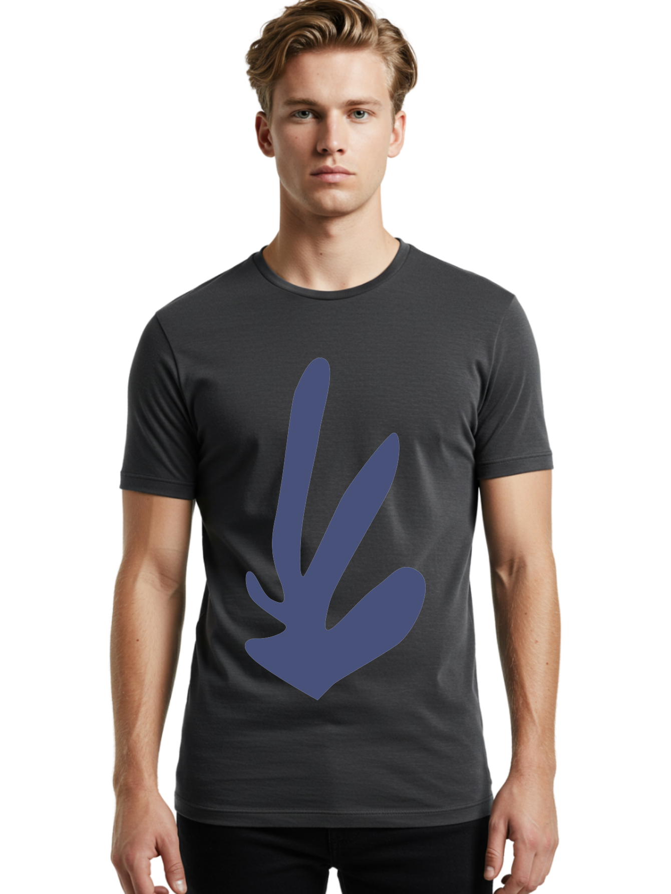 Purple-Hand Men'S Graphic Tee, 100% Cotton, Comfortable Casual Summer Wear, Machine Washable, Bird Footprint, Animal Track, Wildlife Sign, Nature Symbol, Bird Watching, Outdoor Adventure, Wildlife Conservation Aab632