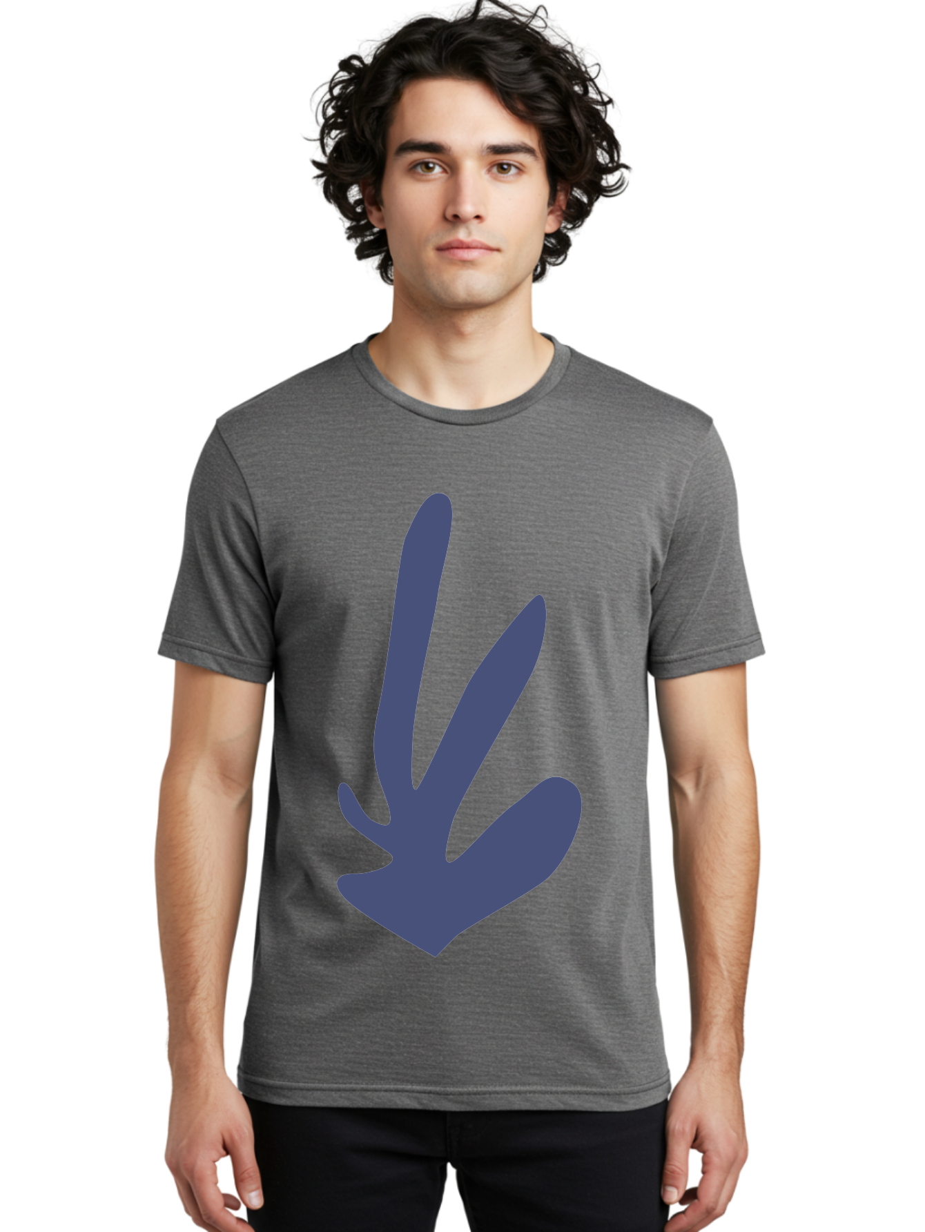 Purple-Hand Men'S Graphic Tee, 100% Cotton, Comfortable Casual Summer Wear, Machine Washable, Bird Footprint, Animal Track, Wildlife Sign, Nature Symbol, Bird Watching, Outdoor Adventure, Wildlife Conservation Aab632