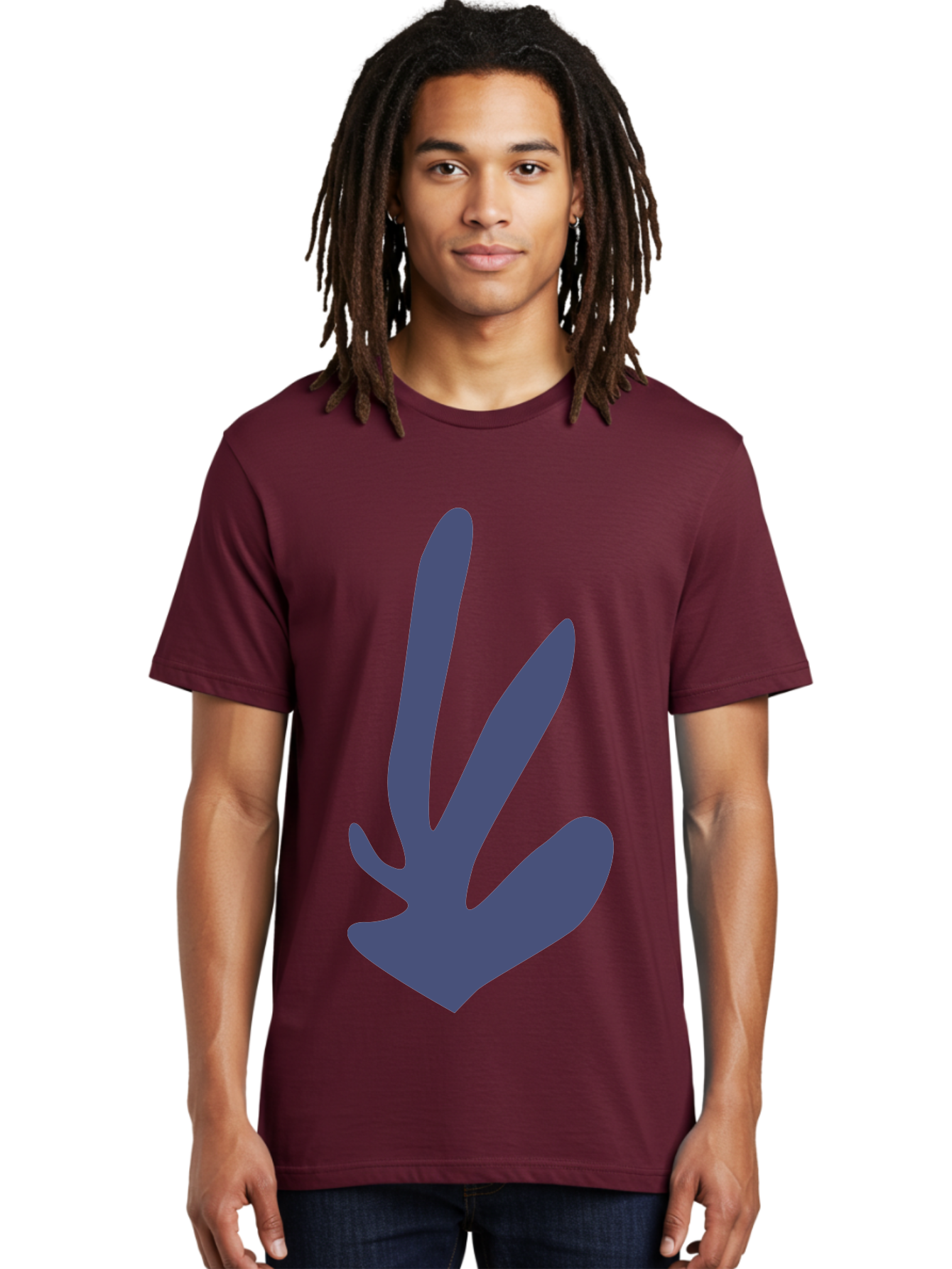 Purple-Hand Men'S Graphic Tee, 100% Cotton, Comfortable Casual Summer Wear, Machine Washable, Bird Footprint, Animal Track, Wildlife Sign, Nature Symbol, Bird Watching, Outdoor Adventure, Wildlife Conservation Aab632