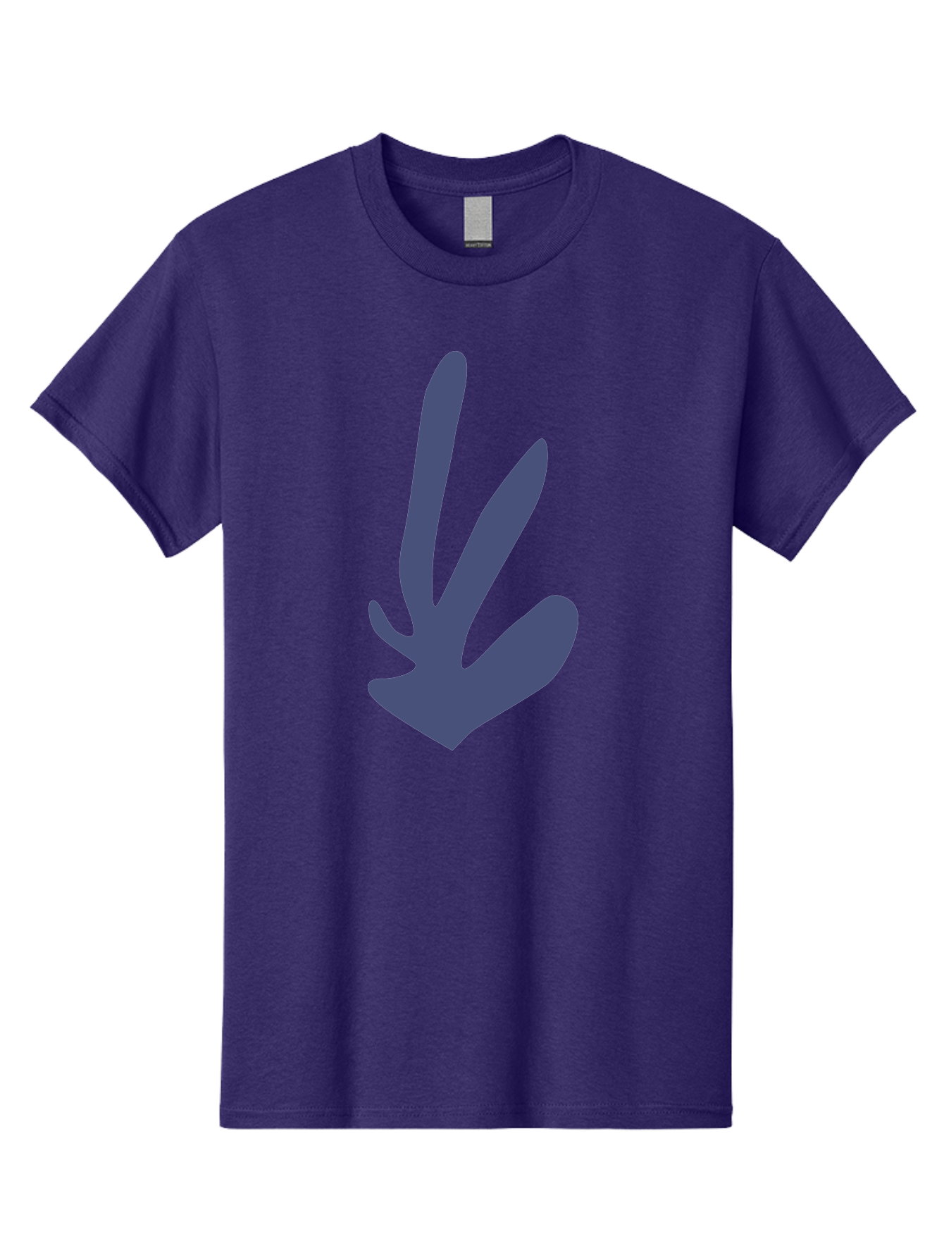 Purple-Hand Men'S Graphic Tee, 100% Cotton, Comfortable Casual Summer Wear, Machine Washable, Bird Footprint, Animal Track, Wildlife Sign, Nature Symbol, Bird Watching, Outdoor Adventure, Wildlife Conservation Aab632